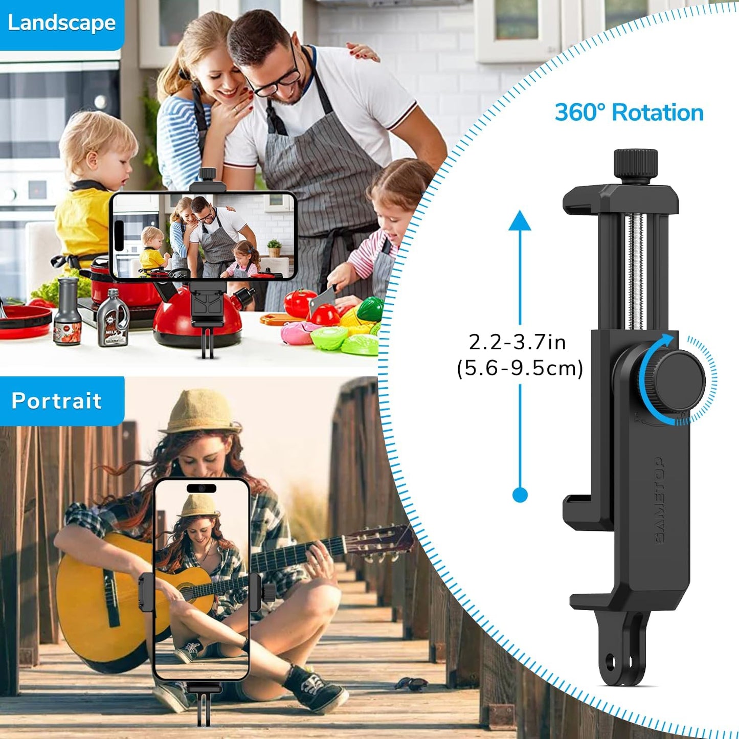 Phone Holder Clamp Gooseneck Mount Cell Phone Desk Clip for iPhone | Mobile Table Pole Stand Mount, for iPhone 17 16 15 14 Pro Max Plus 13 12 11 SE XS XR X 8 Samsung GoPro, Other 4-7'' Devices