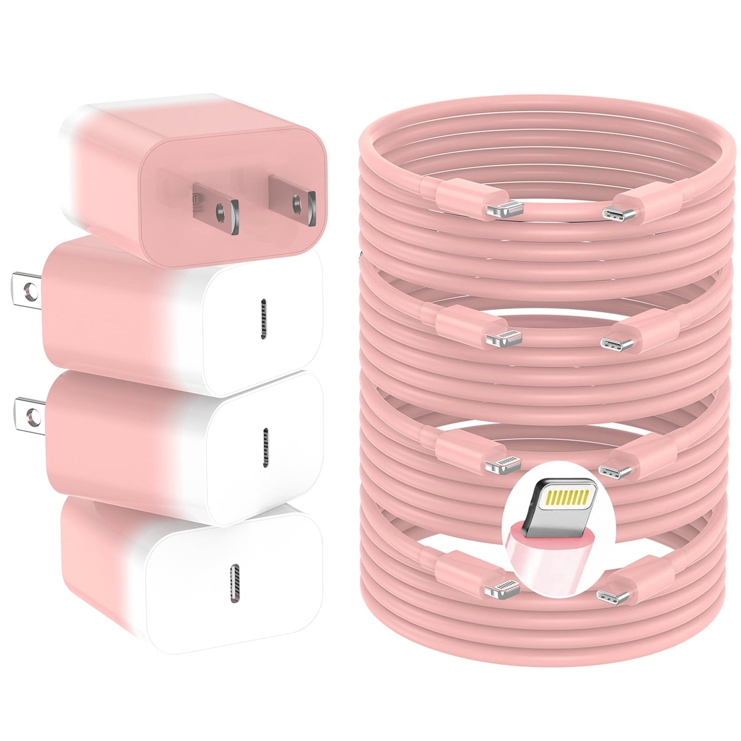 GREPHONE iPhone Charger Fast Charging,20W PD USB C Wall Charger 4 Pack with 6FT Fast Charging Cable - Fast Charger for iPhone 14/14 Pro Max/13/13 Pro/12/12 Pro/11/11 Pro/XS, iPad