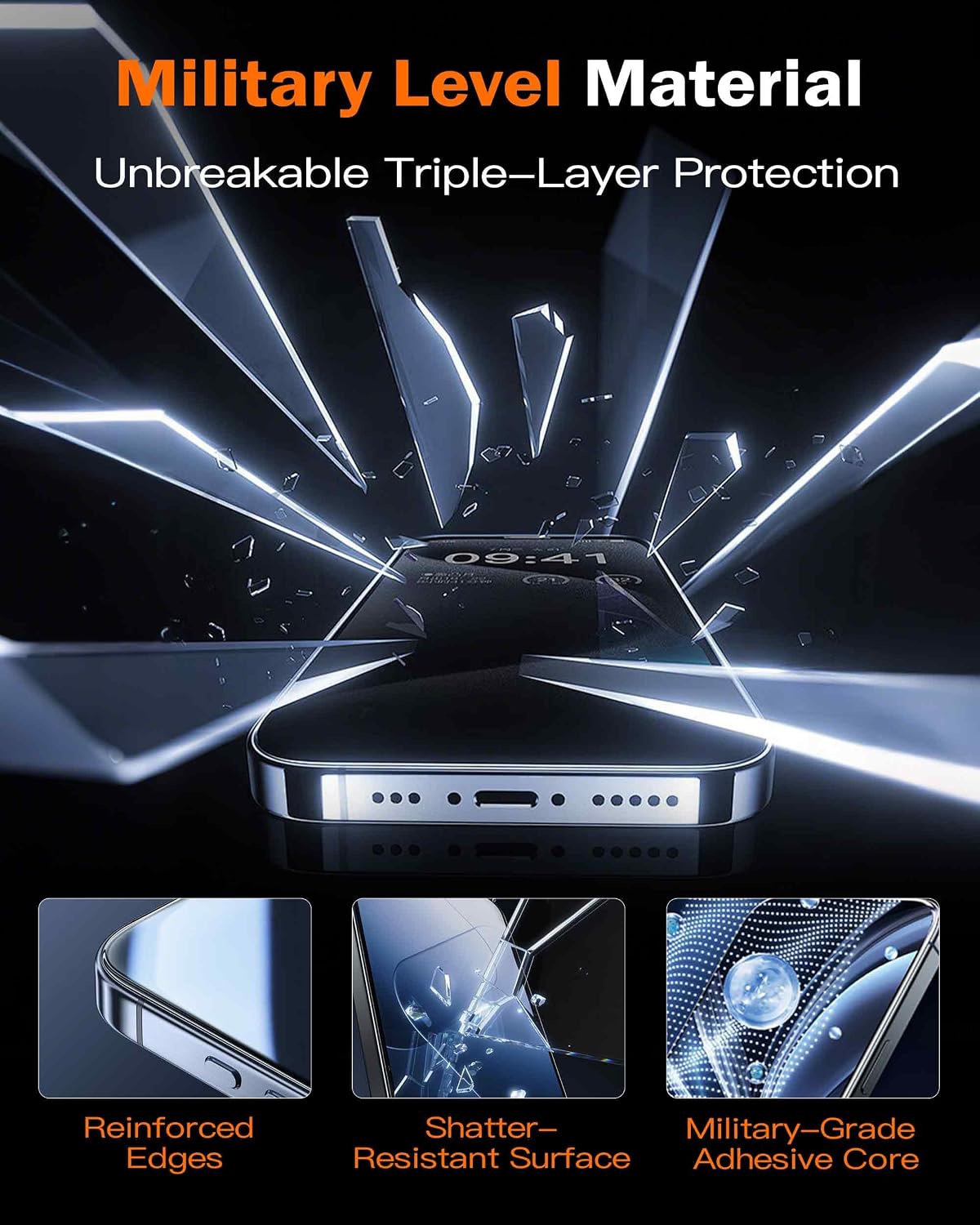 chubbycable 360 Privacy Screen Protector for iPhone 16 Pro, 2 Pack | 4-way anti-spy, tempered glass, auto dust-elimination, bubble free, easy install box, scratch resistant, full coverage
