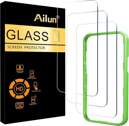 Ailun 3 Pack Screen Protector for iPhone 17 / iPhone 16 Pro, Tempered Glass | 6.3 inch,Installation Frame, Dynamic Island Compatible, Case Friendly