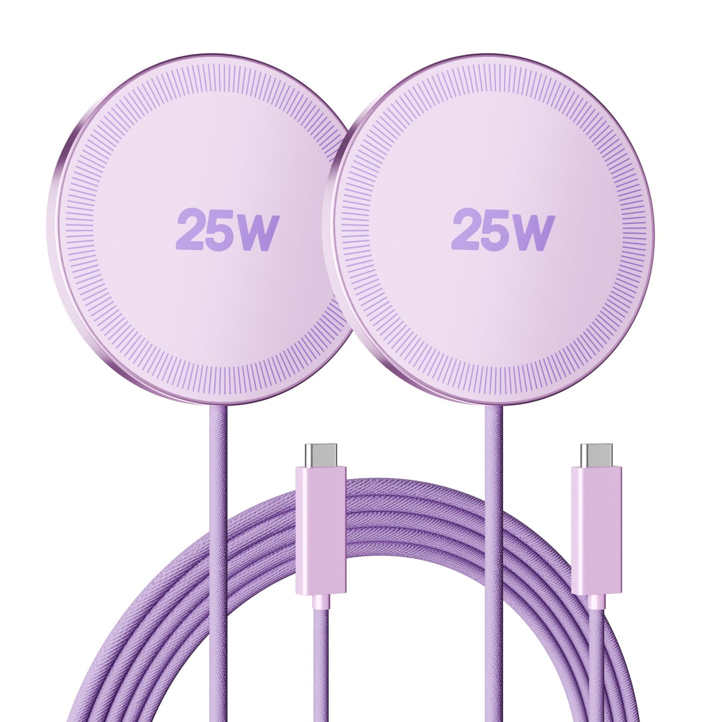 MagSafe 25W Wireless Charger for Apple Magnetic Fast Charging Pad | Compatible for iPhone 17 17e 16 16e 15 14 13 12 Pro Max - AirPods-Slim Portable for Travel Bedside Office - 2 Pack, White