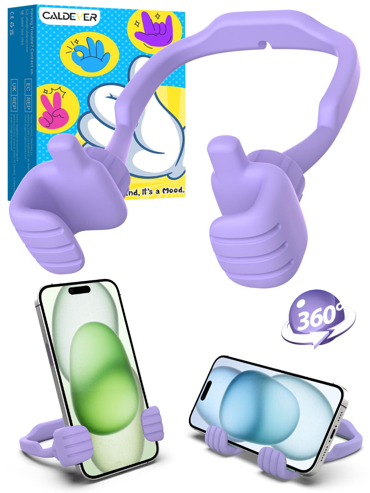 Stocking Stuffers for Teens Boys Men Kids Gifts Thumbs Up Lazy Phone Holder | Back to School Supplies, Cell Phone Stand for Desk, Gifts for Adults Teenage Girls, Funny Cool Gadgets, Gifts for Christmas