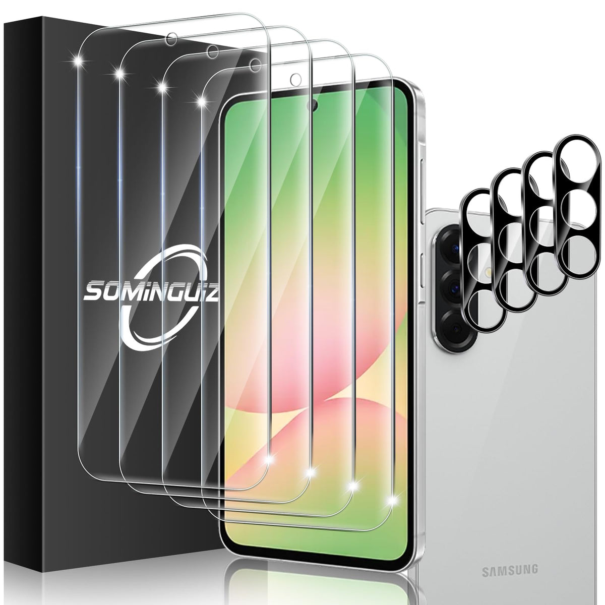 3+3 for Samsung Galaxy A26 5G Privacy Screen Protector Camera Protector | 9H Tempered Glass Cell Phone Protector Camera Lens Protector