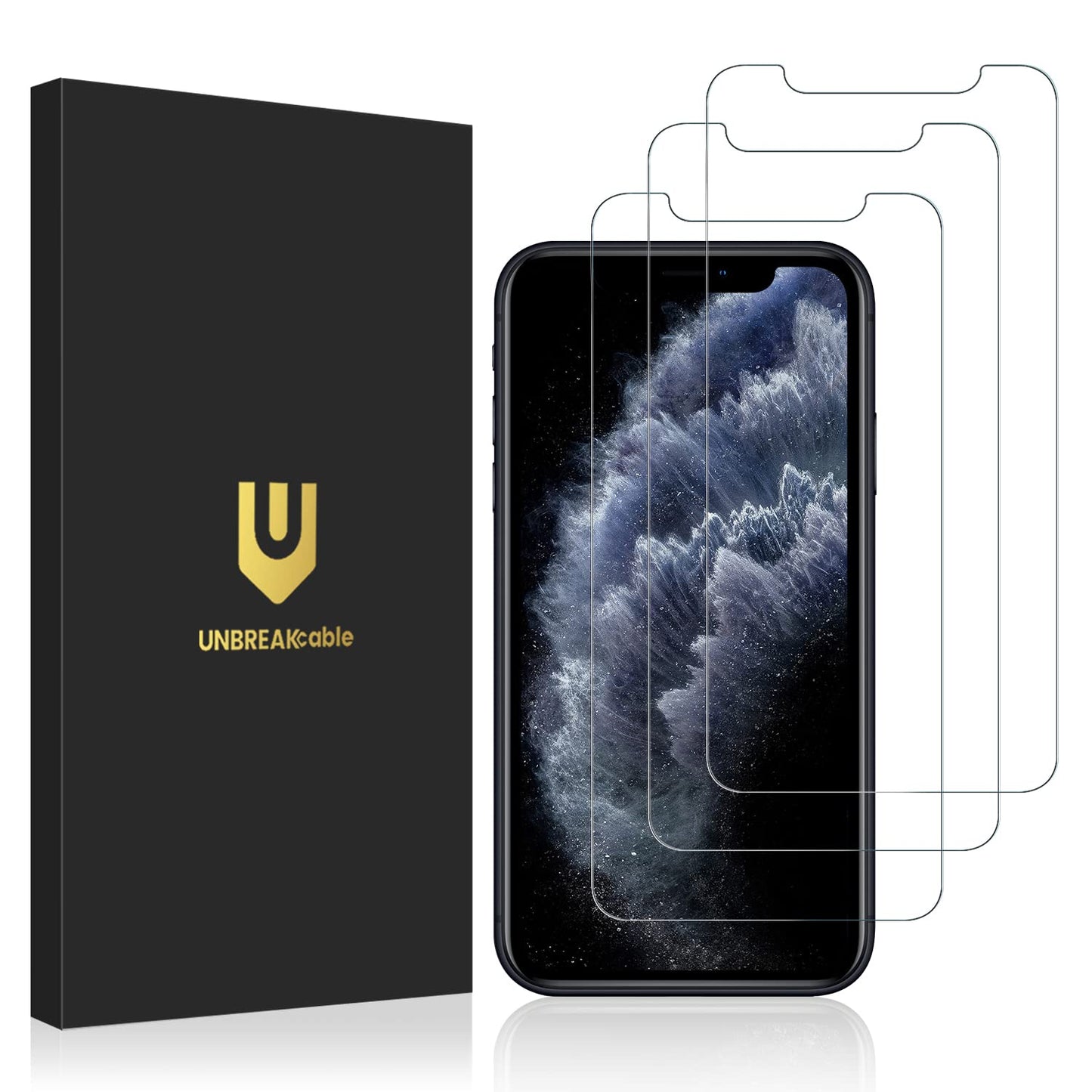UNBREAKcable 3-Pack Screen Protector for iPhone 17 Tempered Glass | Shatterproof, Easy Install, 9H Hardness, 99.99% HD Clear, Bubble-Free, Anti-Fingerprint, Scratch Resistant, Case Friendly