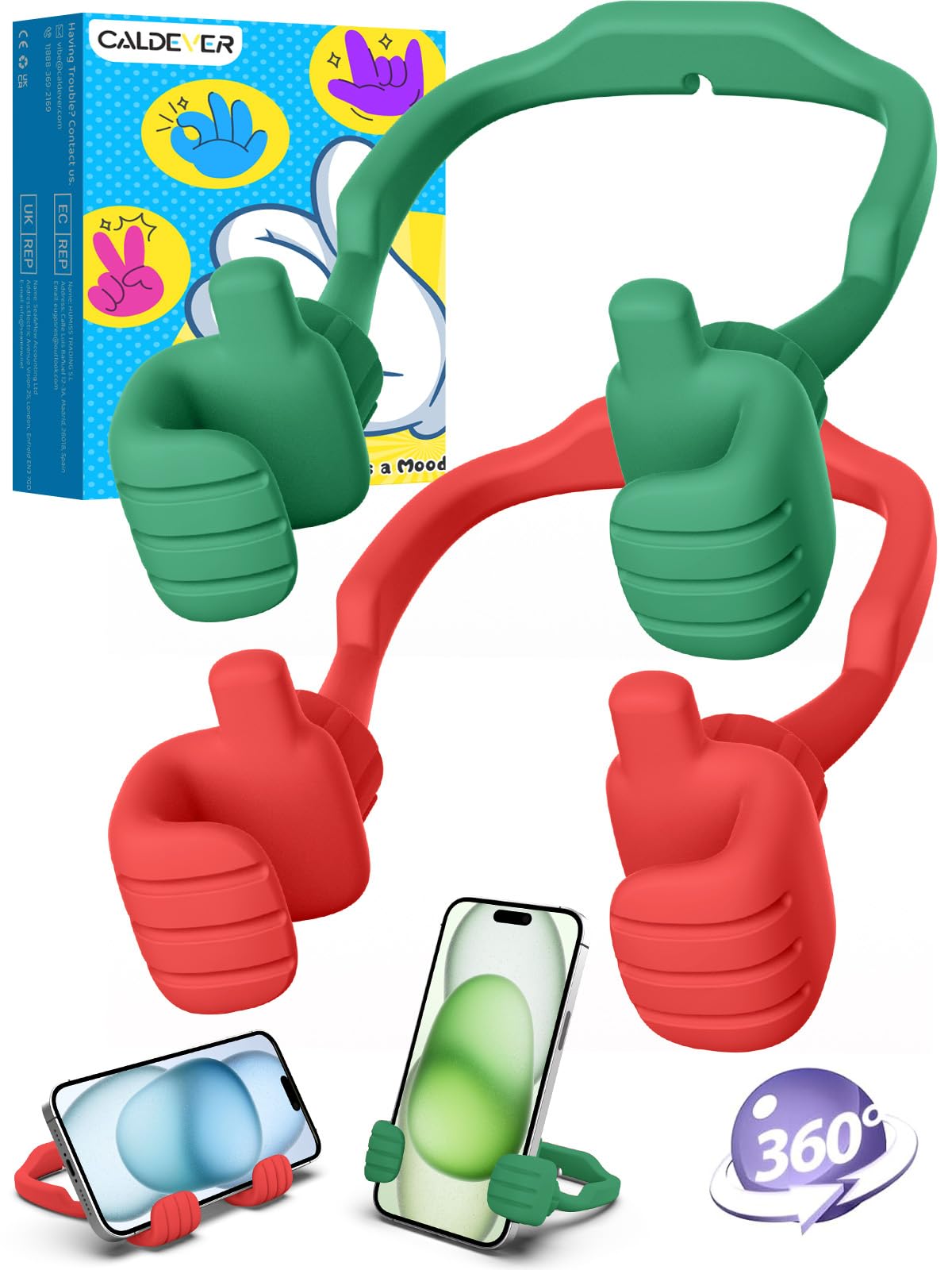 Stocking Stuffers for Teens Girls Boys Gifts Thumbs Up Cell Phone Stand | Back to School Supplies, Adjustable Lazy Phone Holder for Desk, Fun Gift for Women Adults Kids Teenager Tween Trendy Stuff