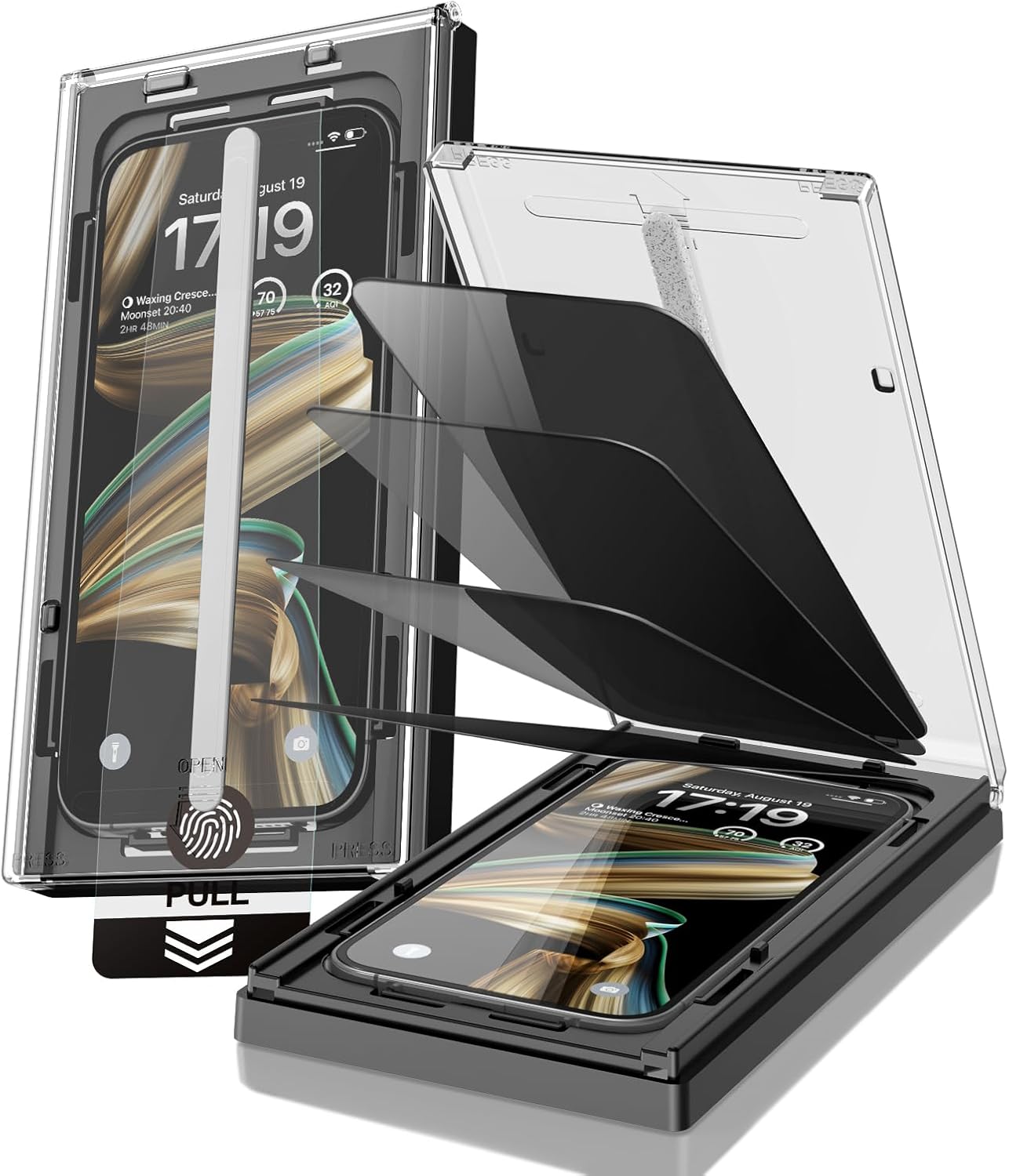 EZ-GLAZ-4 Pack for iPhone 16 Pro Max Privacy Screen Protector (6.9") | 26° Privacy Protection, 12FT Military Grade Shatterproof, 9H+ Tempered Glass Film with Flawless Fit Box, Scratch Resistant