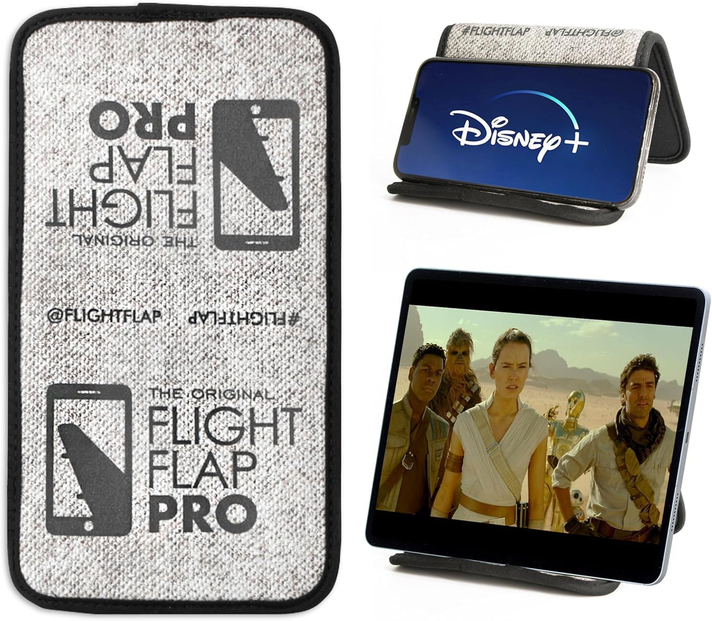 Airplane Phone Holder - Foldable Phone Stand for Plane Travel | Aluminum Build, 9 x 4.3 in. Matte Black Finish, Tabletop Mount Desk, Plane Tray Seat back, Treadmill, Fits iPhone Cell Phone