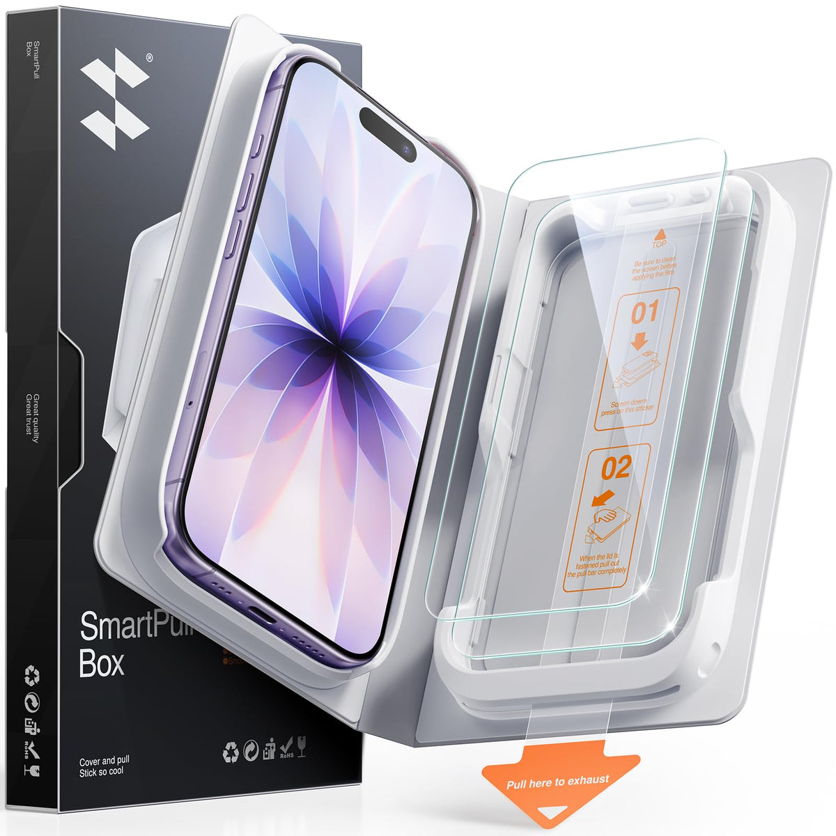 SMARTDEVIL 2 Pack Privacy Screen Protector for iPhone 17 Pro Max, Anti-Spy | Military-Grade Shatterproof Protection, Tempered Glass Film , 9H Hardness, Fast & Easy Installation, Case Friendly Design