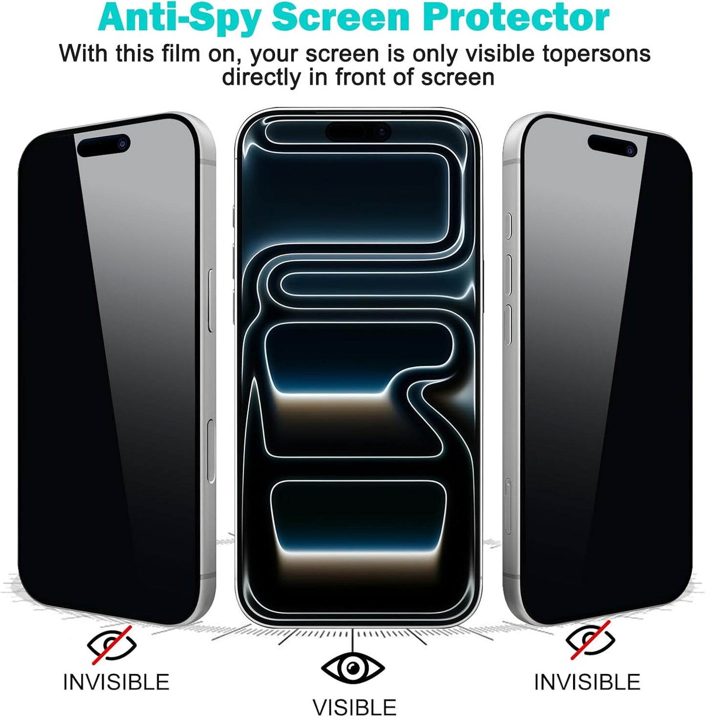 PEHAEL for iPhone 17 Pro Privacy Screen Protector+Camera Lens Protector | 3+3 Pack, Installation Frame, Cleaning kits, Anti-Spy Private, Anti-Scratch, 9H Tempered Glass, Case Friendly, [6.3 inch]