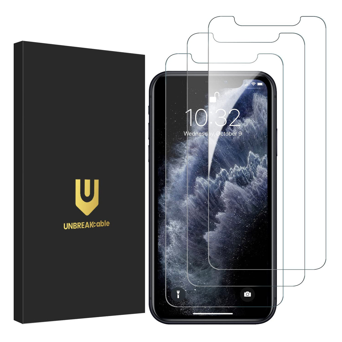 UNBREAKcable 3-Pack Screen Protector for iPhone 16 Tempered Glass | Shatterproof, Easy Install, 9H Hardness, 99.99% HD Clear, Bubble-Free, Anti-Fingerprint, Scratch Resistant, Case Friendly