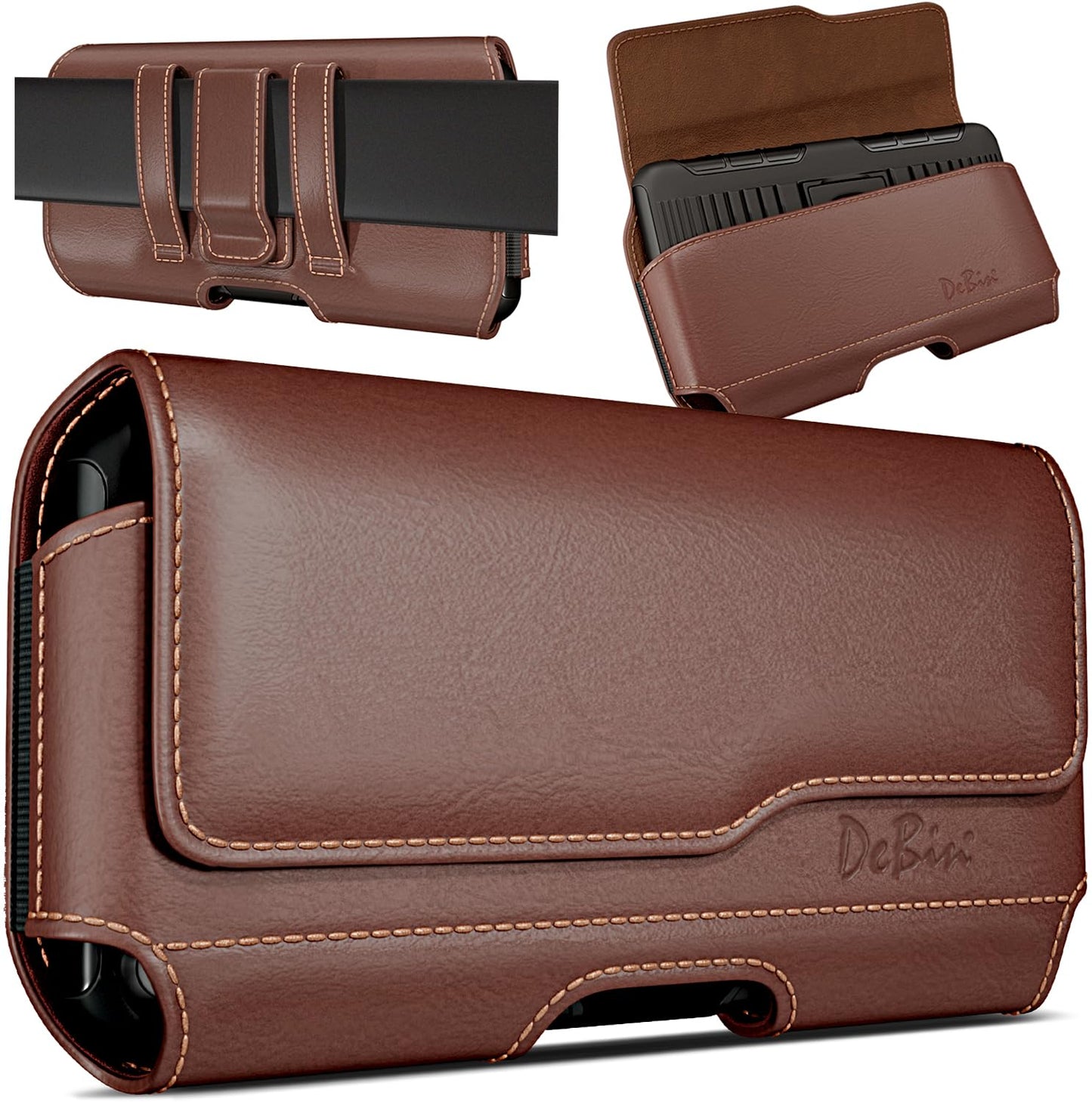 Holster for iPhone 17 17 Pro 16 Pro 16e 15 15Pro 14 13 12 11 Xs 10 X XR – Cell Phone Belt Holder Case with Clip for Men Women Pouch (Fits Protective Cover on) Black