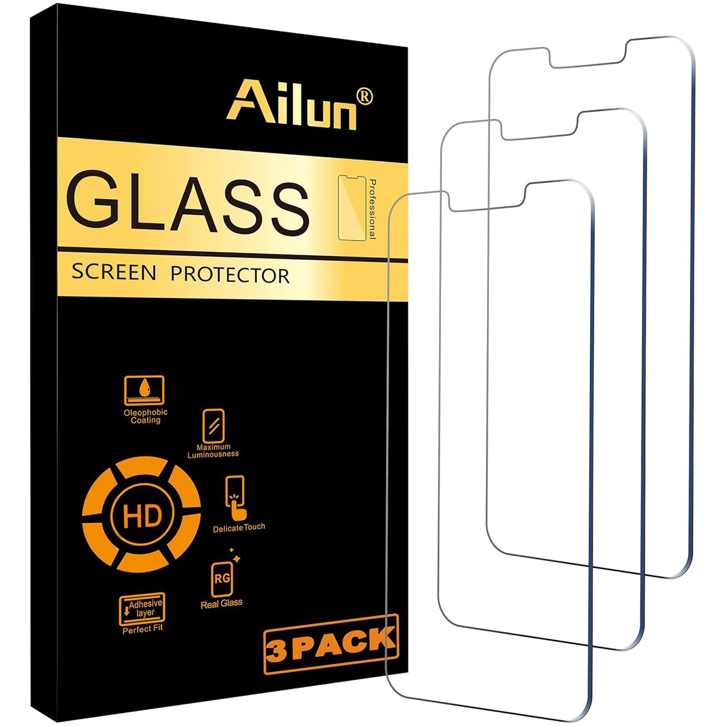 Ailun 3 Pack Screen Protector for iPhone 17e/16e/14/13/13 Pro | 6.1 Inch, Tempered Glass, Case Friendly, Not for iPhone 16 6.1 Inch