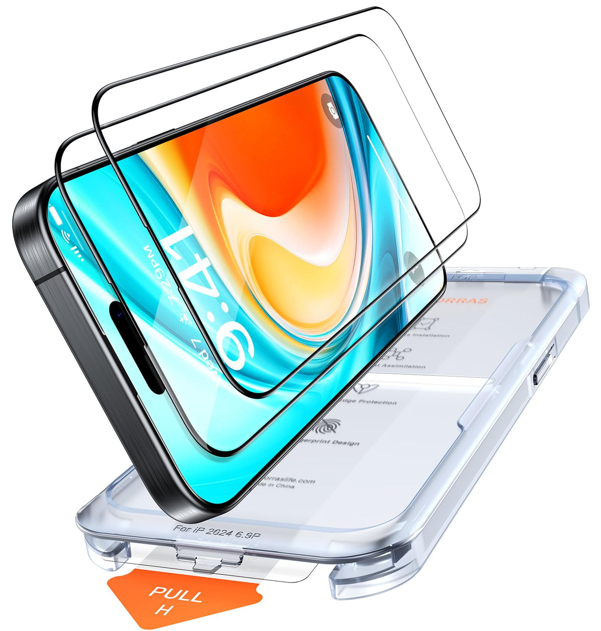 TORRAS for iPhone 17 Pro Max Screen Protector [12Ft Military-Grade Shatterproof] [9H+ Aerospace Tempered Glass] Anti-Scratch Full Coverage Fit Screen Protector 17 ProMax 6.9" 2-Pack