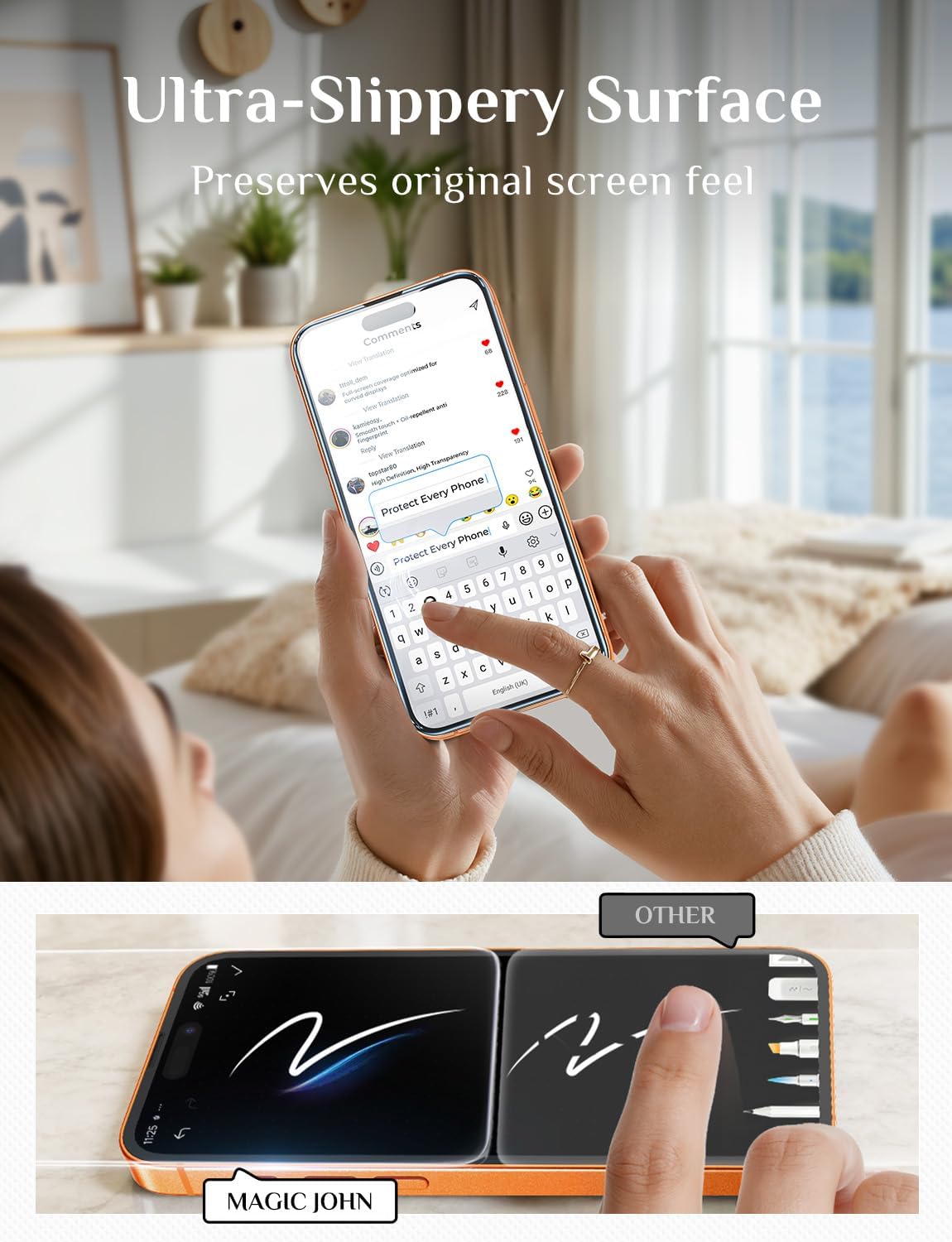 MAGIC JOHN for iPhone 17 Pro Max Screen Protector Tempered Glass 6.9 inch | 2Pack, Auto Dust-Elimination, Easy Installation, Bubble Free, HD Clear