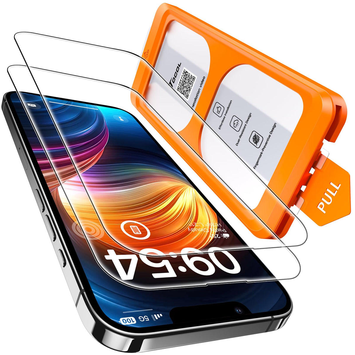 TOCOL for iPhone 17 Pro Max Screen Protector, Clear | Easy Installation Bubble-Free, 9H+ Tempered Glass, 8FT Military Grade Shatterproof, Anti-Scratch, Case Friendly HD 2 Pack