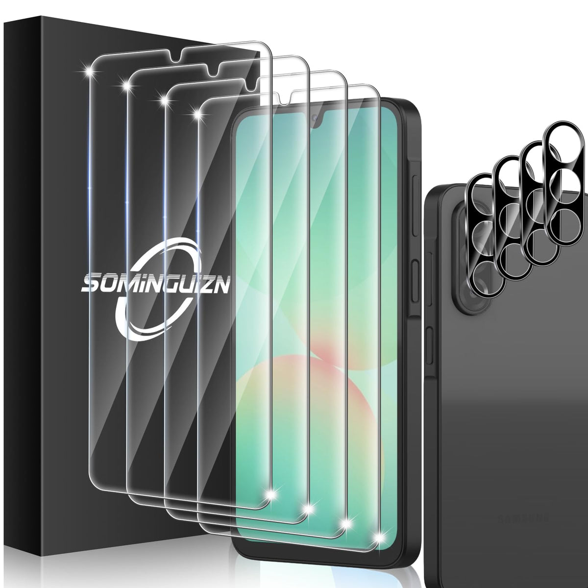 3+3 for Samsung Galaxy A26 5G Privacy Screen Protector Camera Protector | 9H Tempered Glass Cell Phone Protector Camera Lens Protector