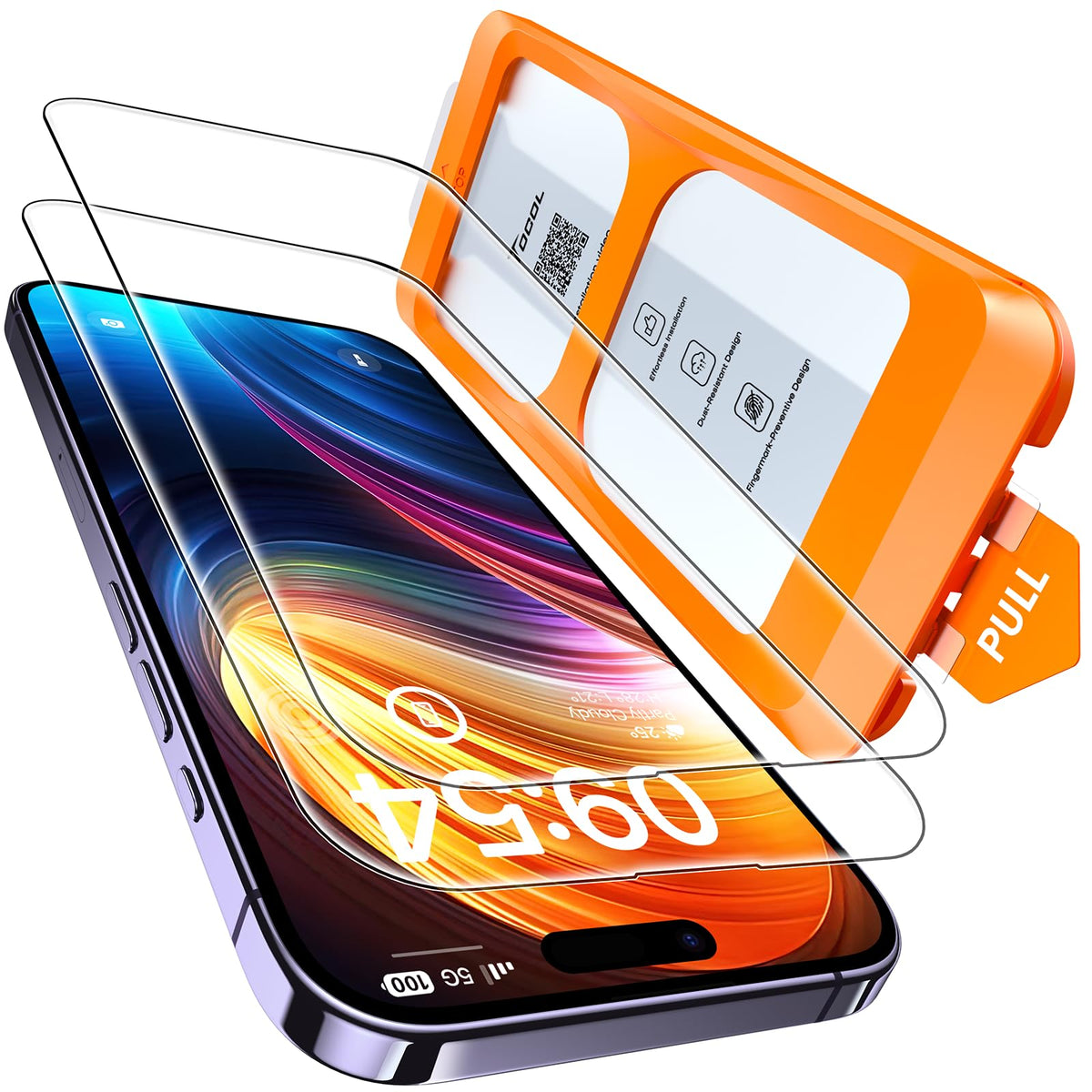TOCOL for iPhone 17 Pro Max Screen Protector, Clear | Easy Installation Bubble-Free, 9H+ Tempered Glass, 8FT Military Grade Shatterproof, Anti-Scratch, Case Friendly HD 2 Pack