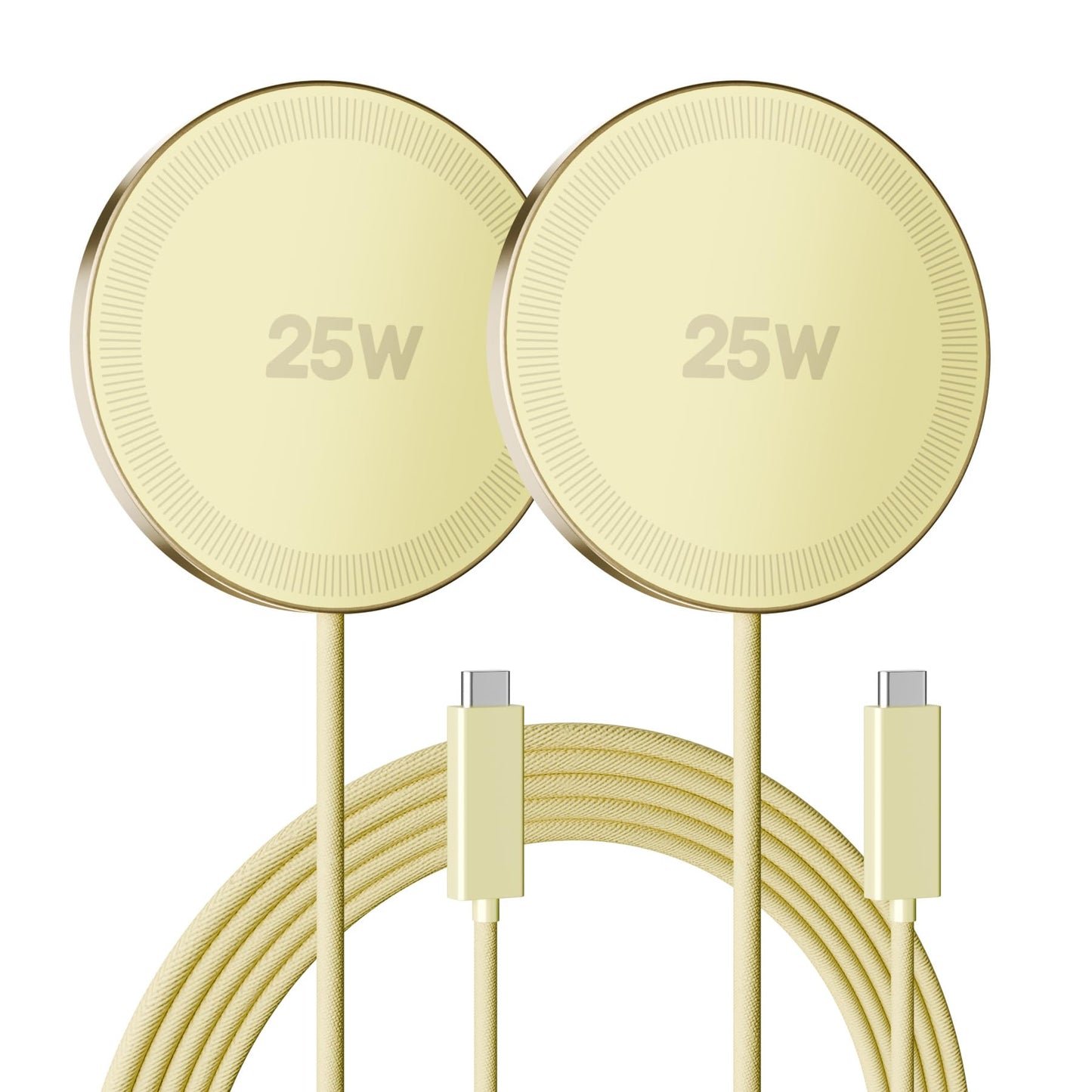 MagSafe 25W Wireless Charger for Apple Magnetic Fast Charging Pad | Compatible for iPhone 17 17e 16 16e 15 14 13 12 Pro Max - AirPods-Slim Portable for Travel Bedside Office - 2 Pack, White