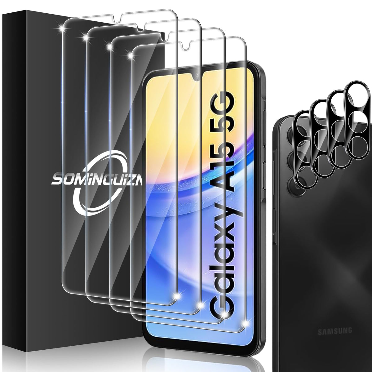 3+3 for Samsung Galaxy A26 5G Privacy Screen Protector Camera Protector | 9H Tempered Glass Cell Phone Protector Camera Lens Protector