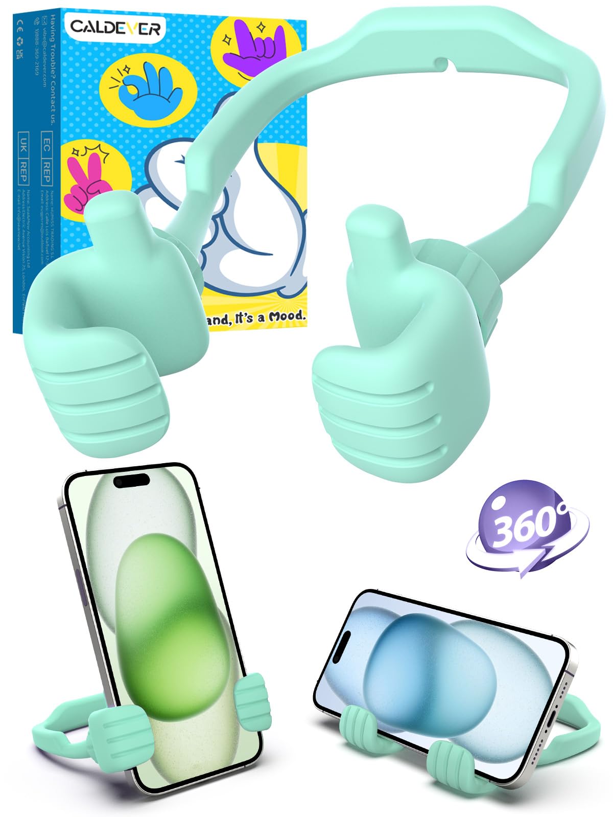Stocking Stuffers for Teens Boys Men Kids Gifts Thumbs Up Lazy Phone Holder | Back to School Supplies, Cell Phone Stand for Desk, Gifts for Adults Teenage Girls, Funny Cool Gadgets, Gifts for Christmas