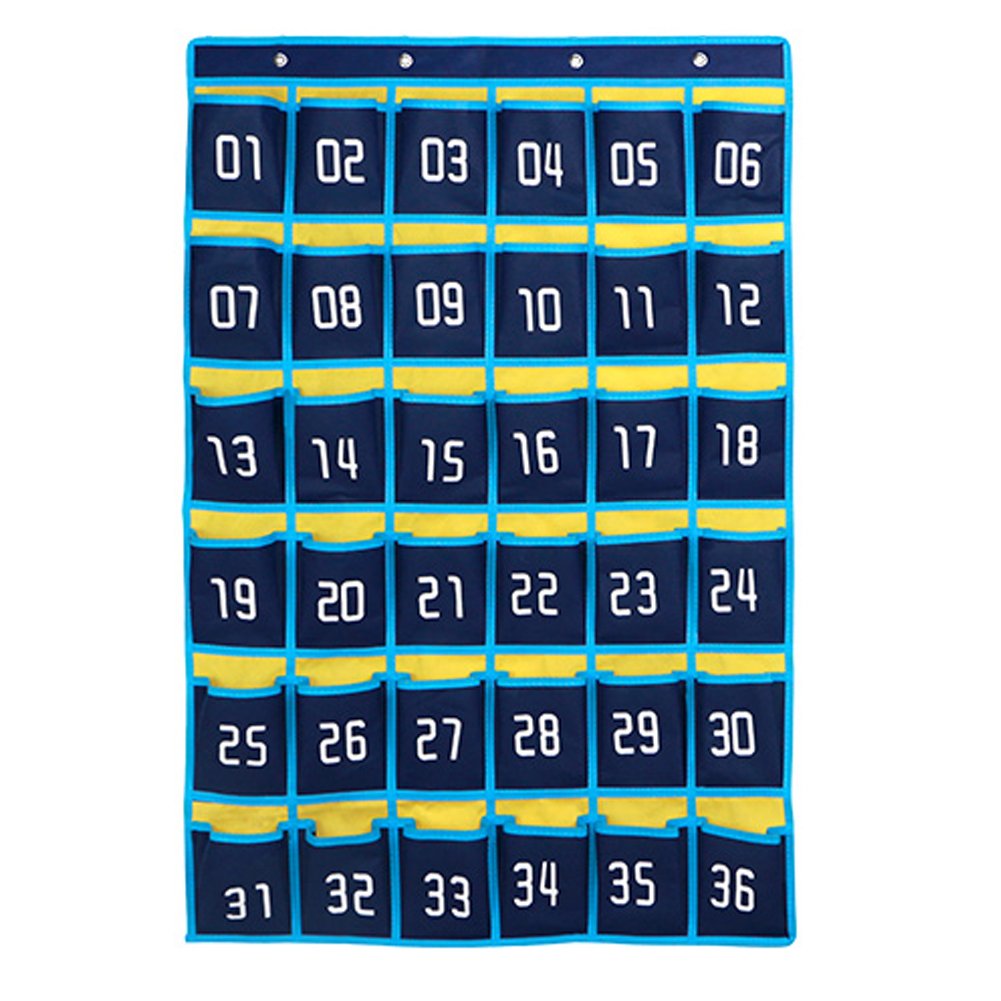 Loghot 36 Numbered Pockets Classroom Pocket Chart for Cell Phone Holder | Wall Door Hanging Pocket Organizer for Phone Calculator Holder, Phone Pouch for School Classroom & Office Phone Management
