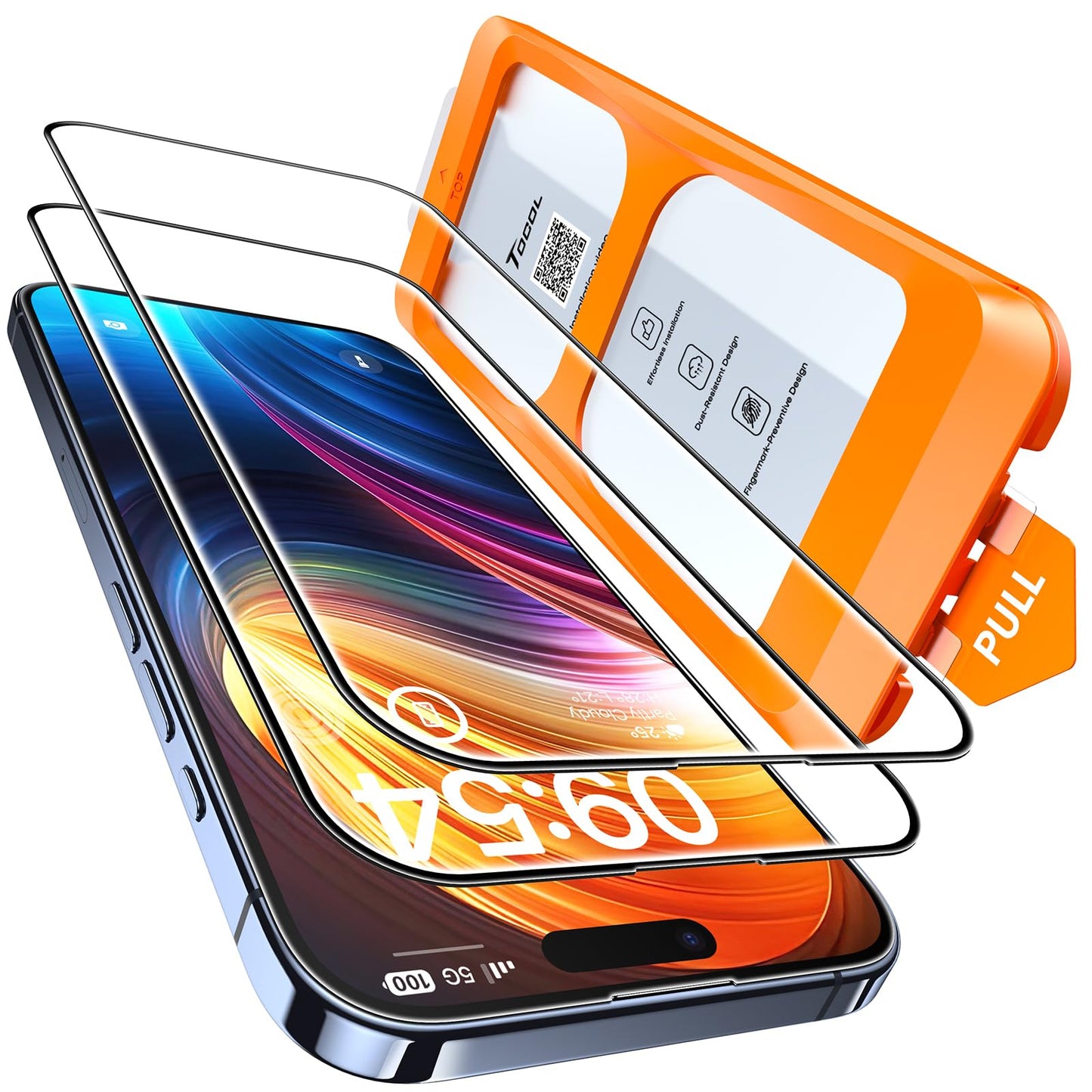 TOCOL for iPhone 16 Pro Max Privacy Screen Protector | Easy Installation, 25° Anti Spy, Data Protection, 9H+ Tempered Glass, 8FT Military Grade Shatterproof, Anti-Scratch, 2 Pack
