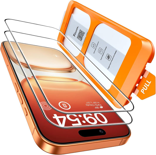 TOCOL for iPhone 17 Pro Max Screen Protector, Clear | Easy Installation Bubble-Free, 9H+ Tempered Glass, 8FT Military Grade Shatterproof, Anti-Scratch, Case Friendly HD 2 Pack