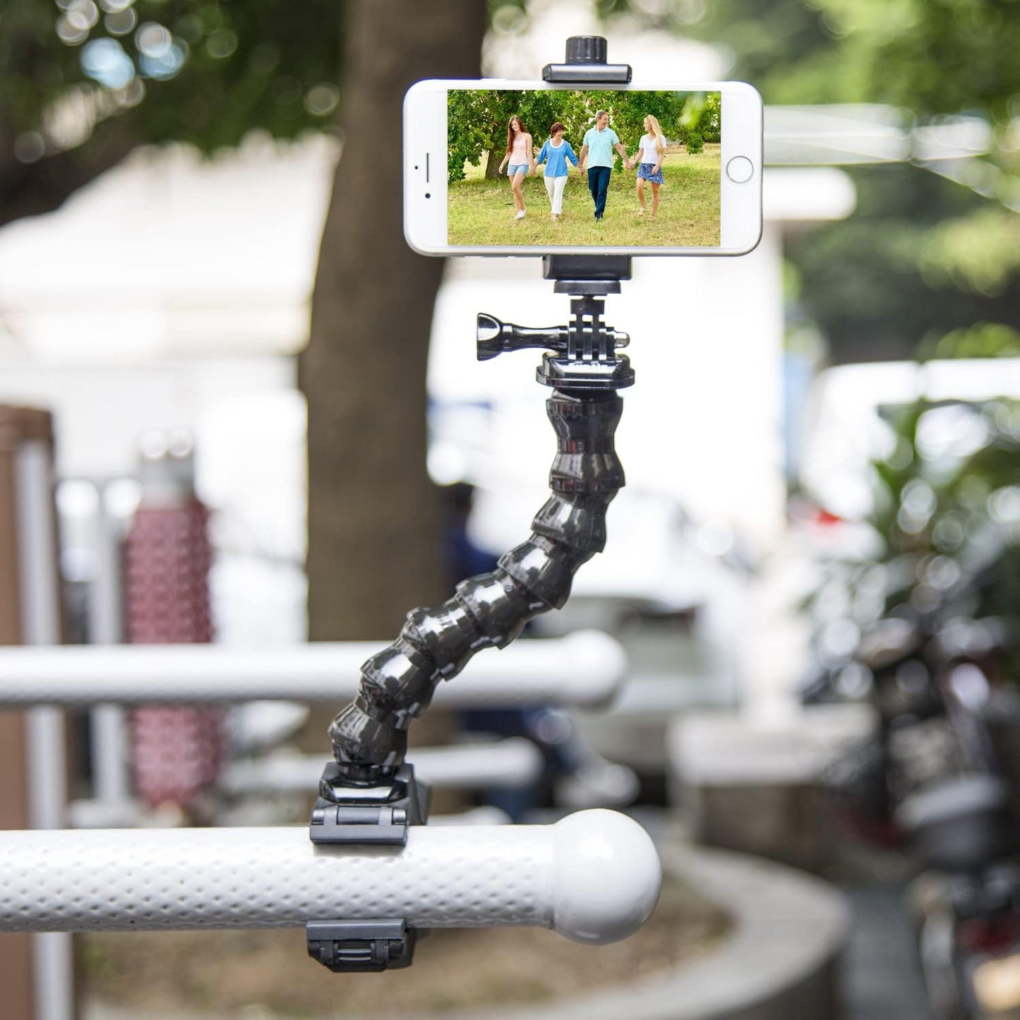 Suptig Phone Holder Desk Gooseneck Mount, Cell Phone Clamp Clip for Pole, Mount Stand, Compatible for iPhone 17 iPhone 16 Plus 15 Pro 14 Plus Xs Max XR X 8 7 6 6s Plus and Other 4-7'' Device