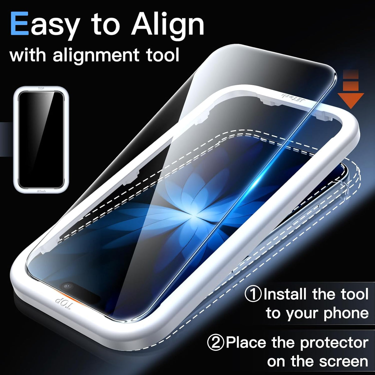 JETech Screen Protector for iPhone 17, 3-Pack | 9H Tempered Glass, HD Clear, Anti-Scratch Protection, Easy Installation Tool