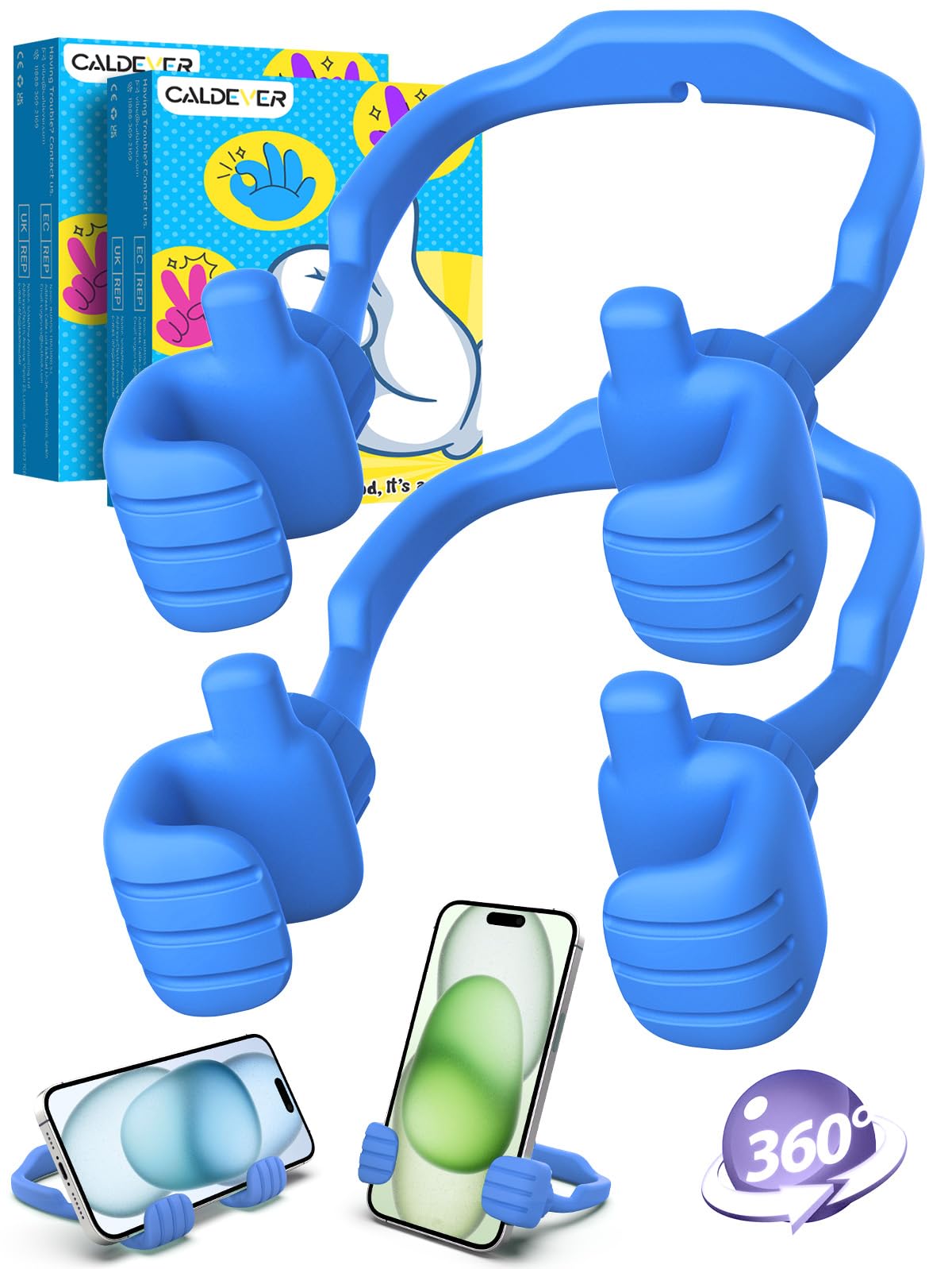 Stocking Stuffers for Teens Girls Boys Gifts Thumbs Up Cell Phone Stand | Back to School Supplies, Adjustable Lazy Phone Holder for Desk, Fun Gift for Women Adults Kids Teenager Tween Trendy Stuff