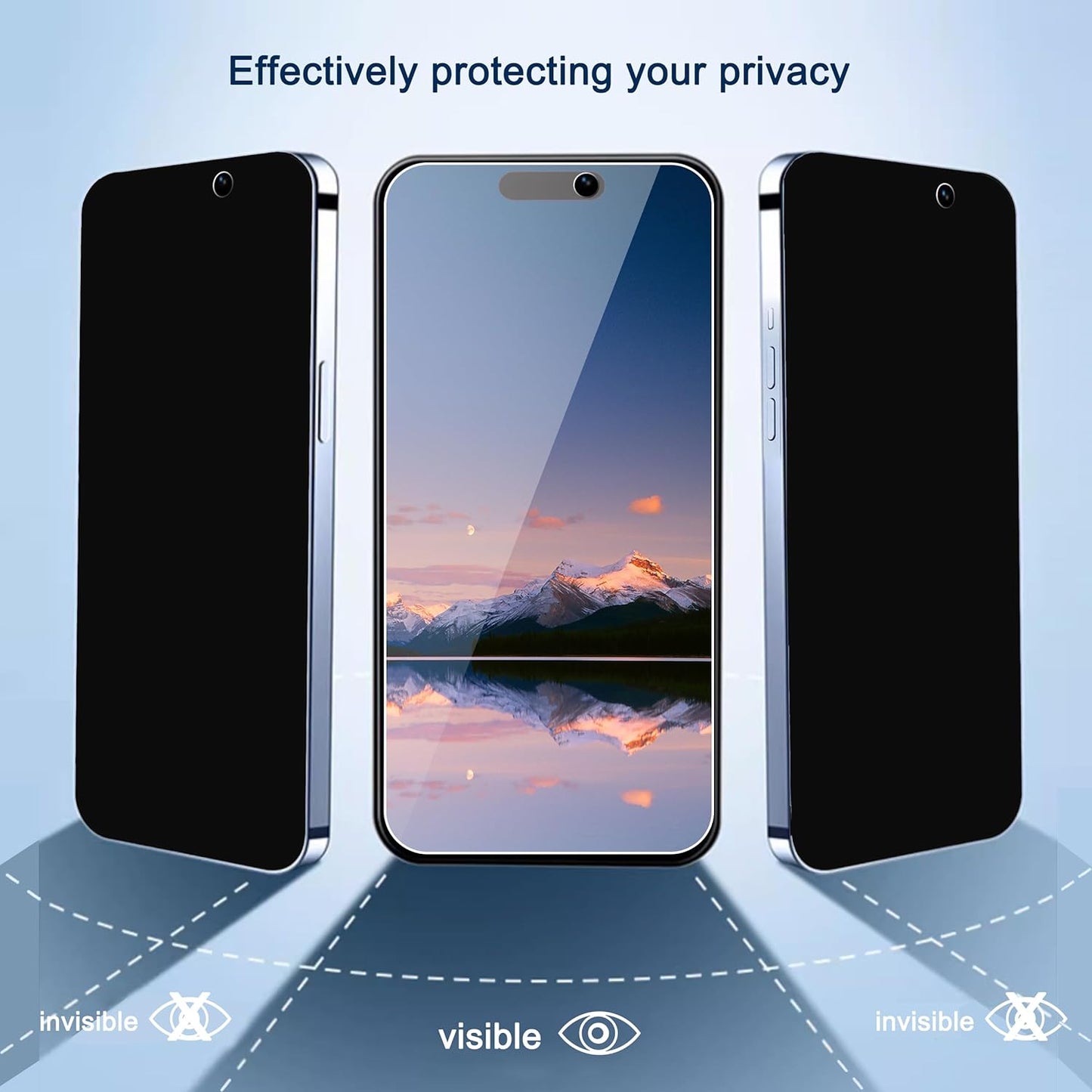 Ailun Privacy Screen Protector for iPhone 16 Plus / 15 Plus / 15 Pro Max | 3 Pack, 6.7 Inch,Tempered Glass, Anti Spy, Private