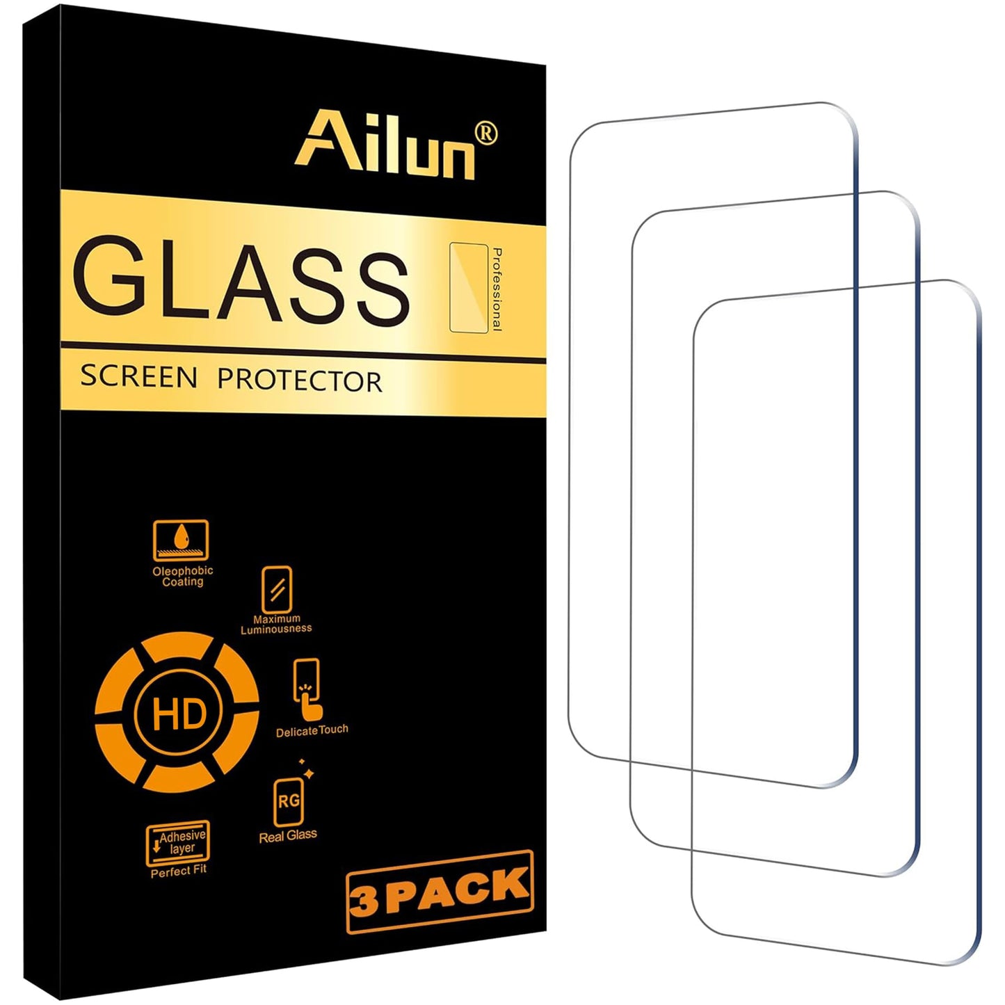 Ailun 3 Pack Screen Protector for iPhone 17e/16e/14/13/13 Pro | 6.1 Inch, Tempered Glass, Case Friendly, Not for iPhone 16 6.1 Inch