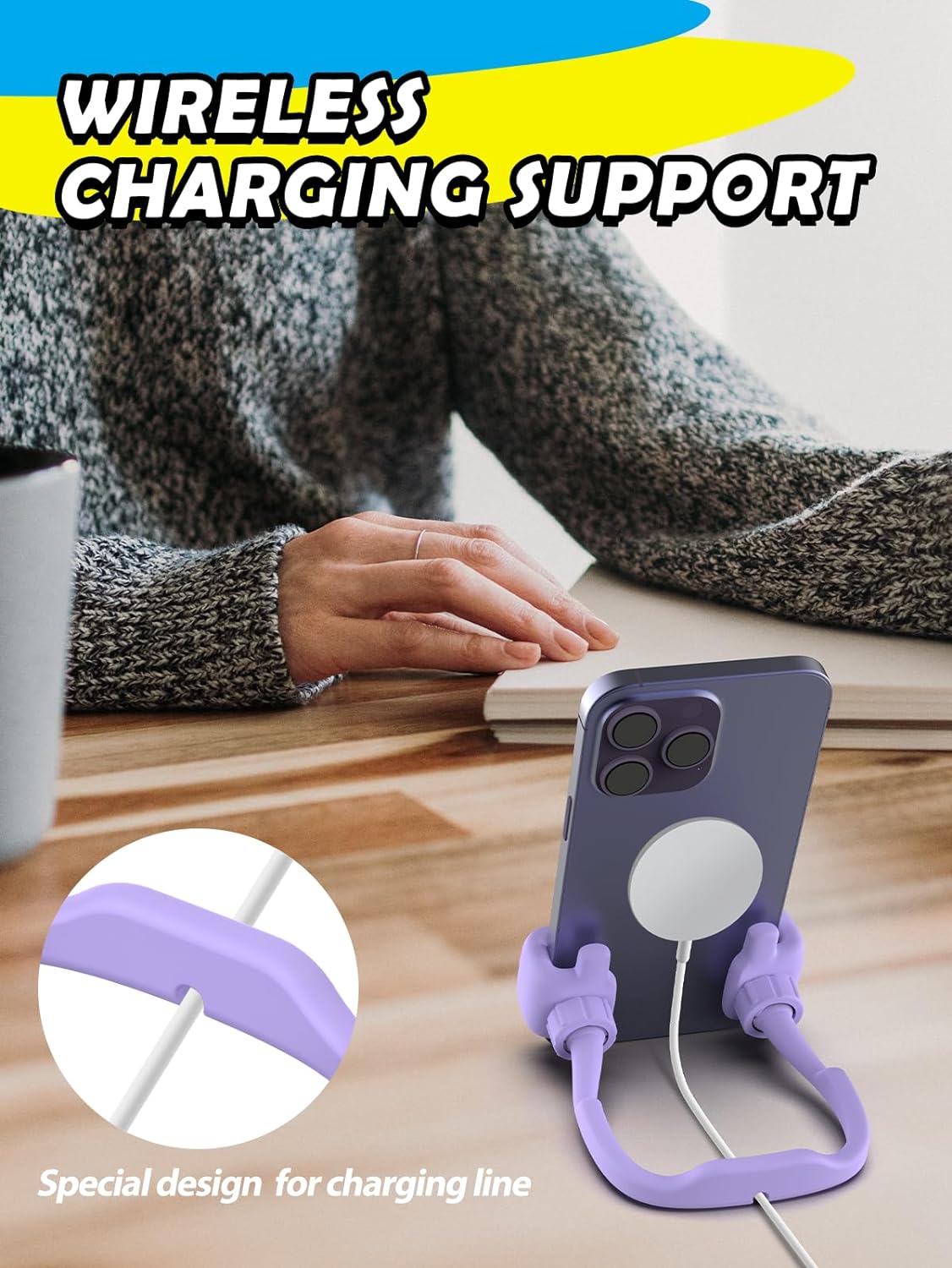 Stocking Stuffers for Teens Girls Boys Gifts Thumbs Up Cell Phone Stand | Back to School Supplies, Adjustable Lazy Phone Holder for Desk, Fun Gift for Women Adults Kids Teenager Tween Trendy Stuff