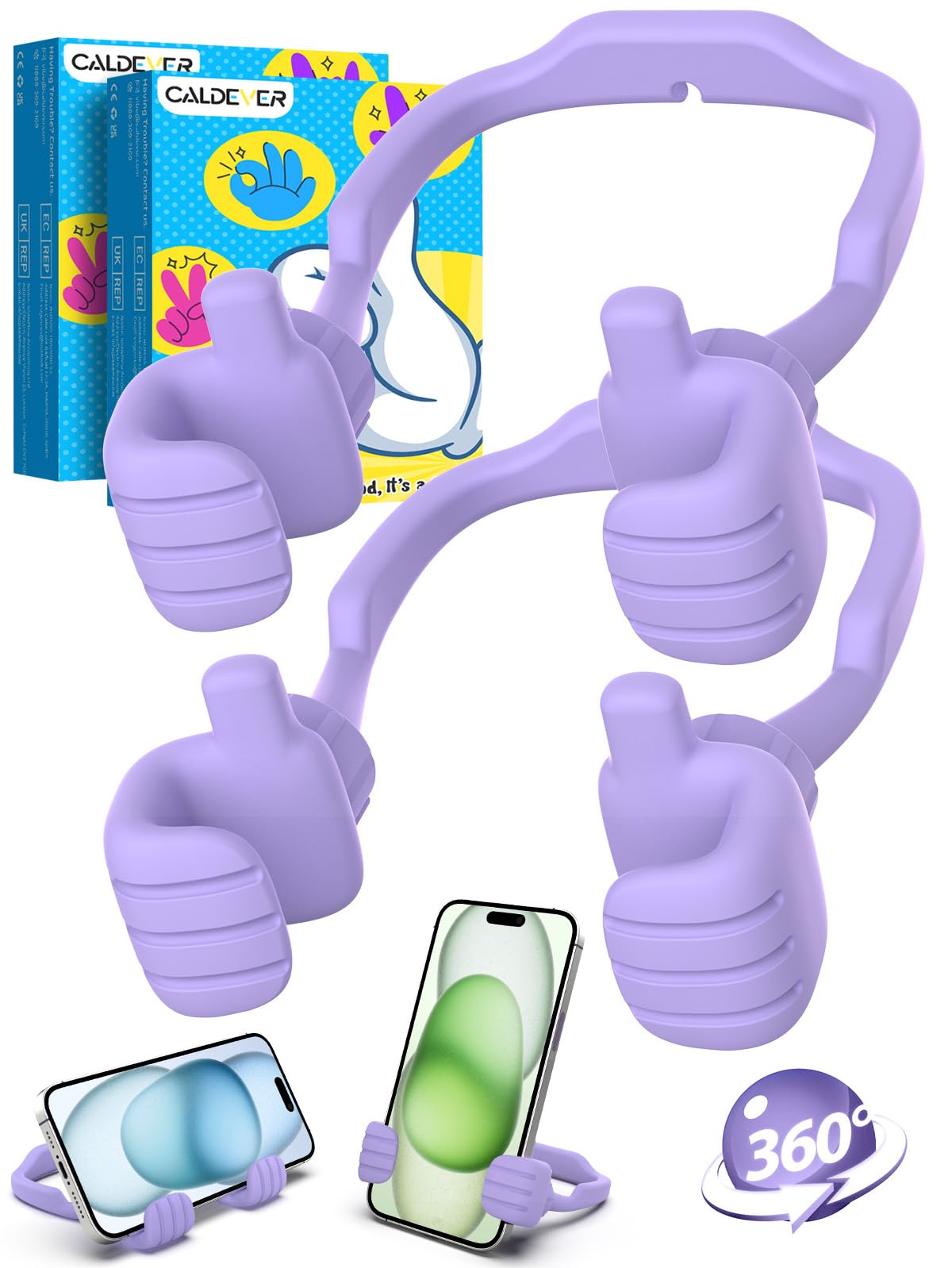 Stocking Stuffers for Teens Girls Boys Gifts Thumbs Up Cell Phone Stand | Back to School Supplies, Adjustable Lazy Phone Holder for Desk, Fun Gift for Women Adults Kids Teenager Tween Trendy Stuff