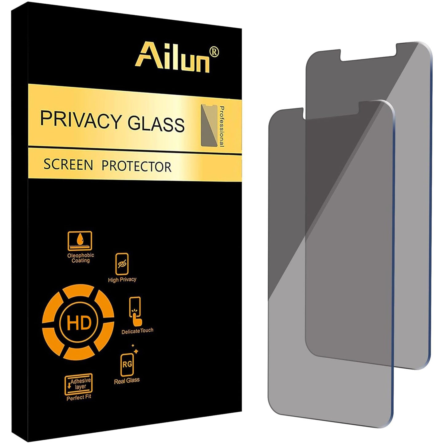Ailun 3 Pack Privacy Screen Protector for iPhone 17 Pro, Tempered Glass | 6.3 inch,Installation Frame, Anti Spy Private, Anti-Scratch, Case Friendly