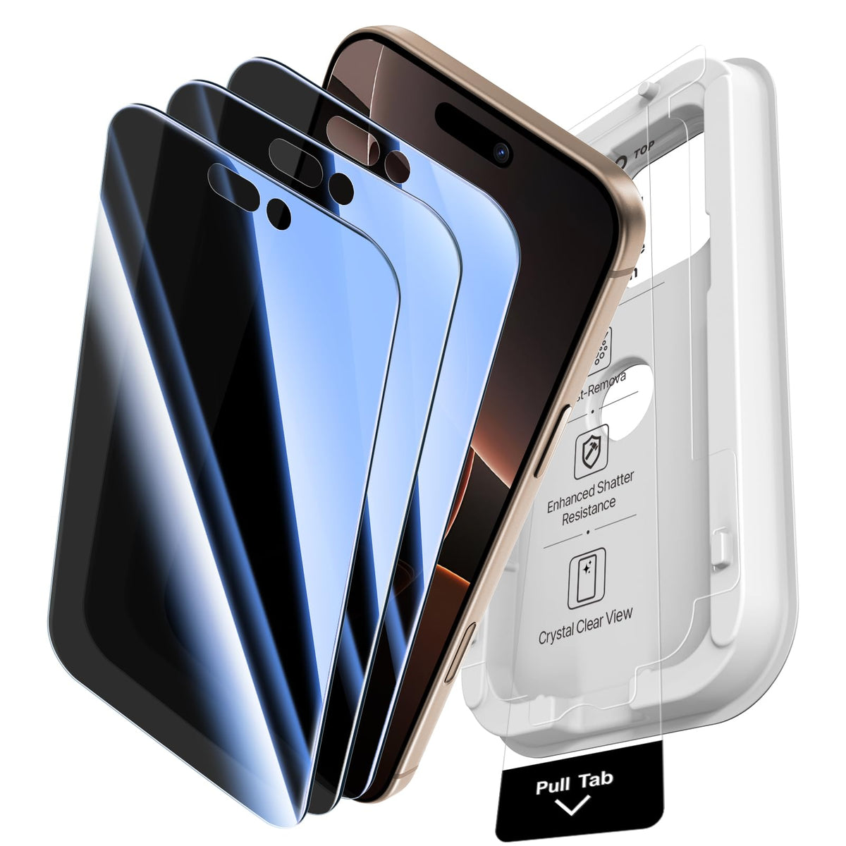 PandaShield 3-Pack Privacy Screen Protector for iPhone 17 Pro Max [6.9''] | Eco-Friendly Dust-Free Paper Alignment Tool, True 25° Anti-Spy Tempered Glass, Military-Grade Shatterproof, Bubble-Free