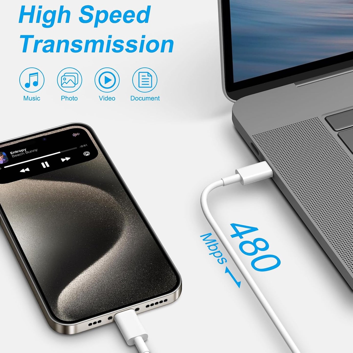 iPhone 17 16 15 Charger Fast Charging 10FT - 20W USB C Charger Block | with 10FT Extra Long Type C to C Cable Compatible with iPhone 17/17 Pro/17 Pro Max/Air/16/16e/15, iPad Pro, iPad Air (White)