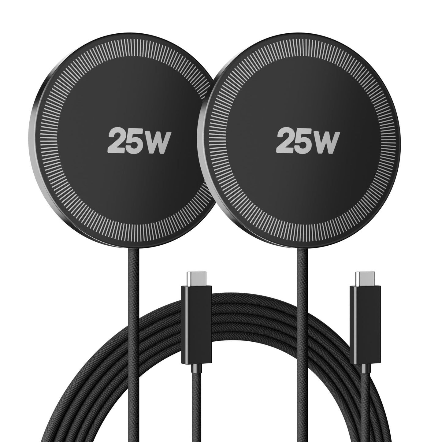 MagSafe 25W Wireless Charger for Apple Magnetic Fast Charging Pad | Compatible for iPhone 17 17e 16 16e 15 14 13 12 Pro Max - AirPods-Slim Portable for Travel Bedside Office - 2 Pack, White