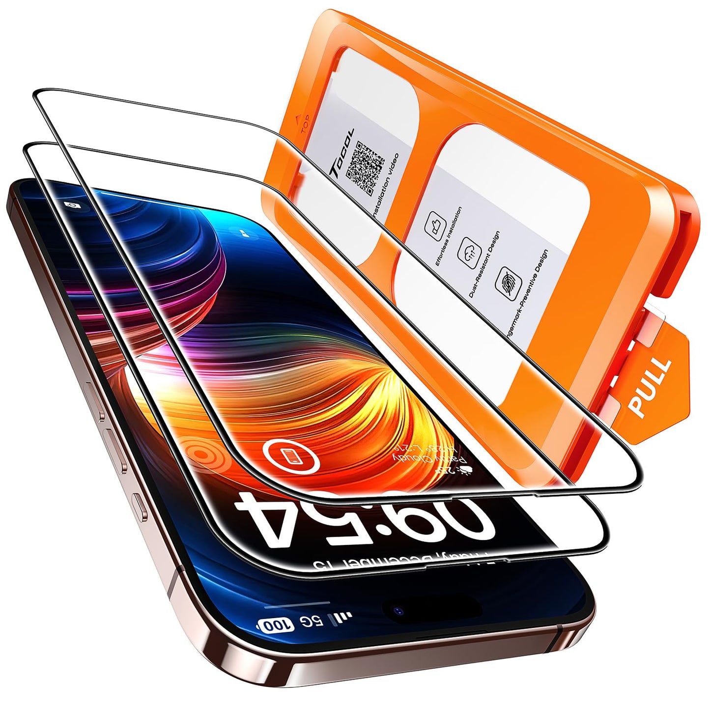 TOCOL for iPhone 16 Pro Max Privacy Screen Protector | Easy Installation, 25° Anti Spy, Data Protection, 9H+ Tempered Glass, 8FT Military Grade Shatterproof, Anti-Scratch, 2 Pack