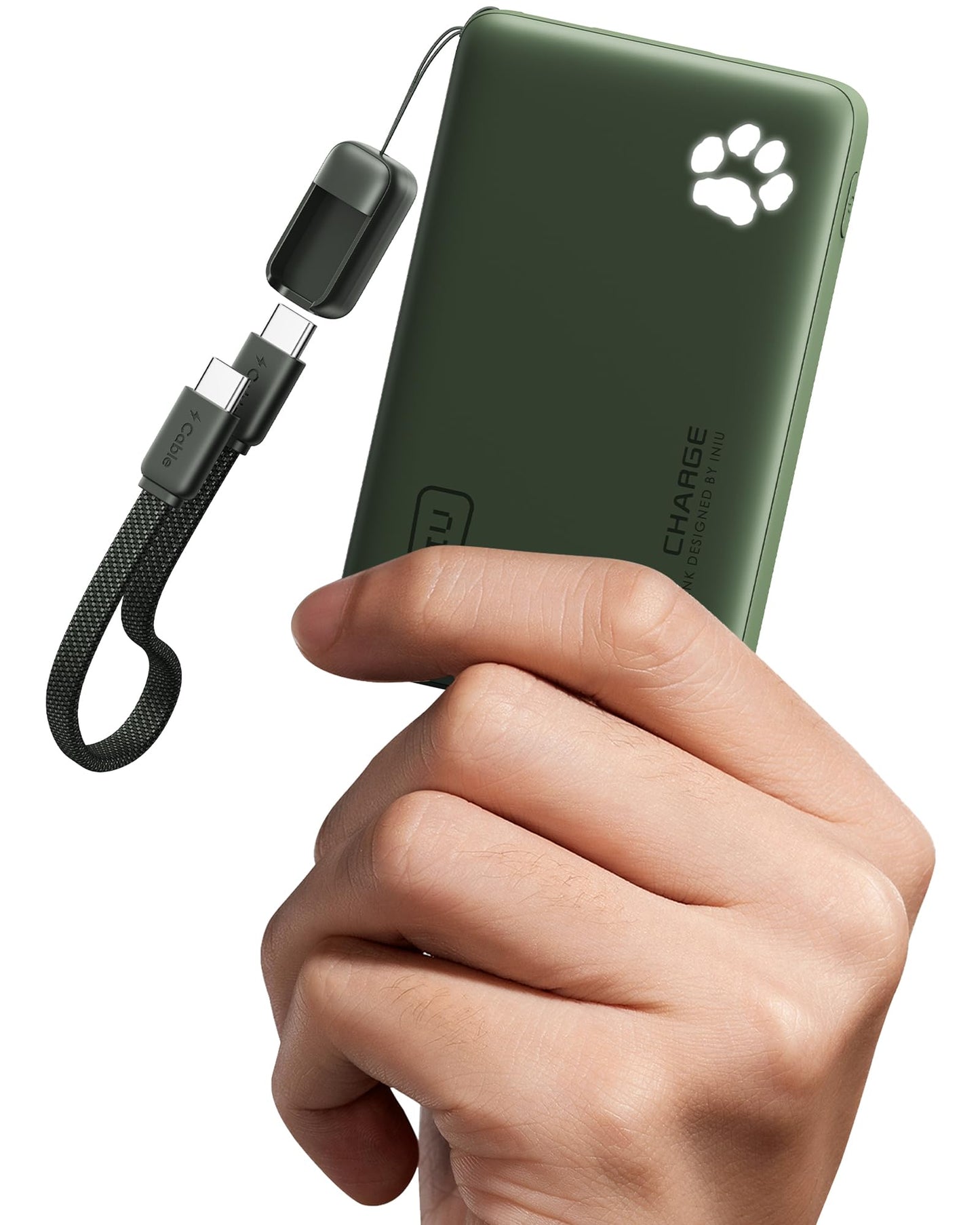 INIU 45W Fast Charging Portable Charger, Smaller 10000mAh Travel Power Bank | Flight-Safe, Detachable USB C Cable, Travel Essential, External Battery Phone Pack for iPhone 17 Samsung S26 iPad etc