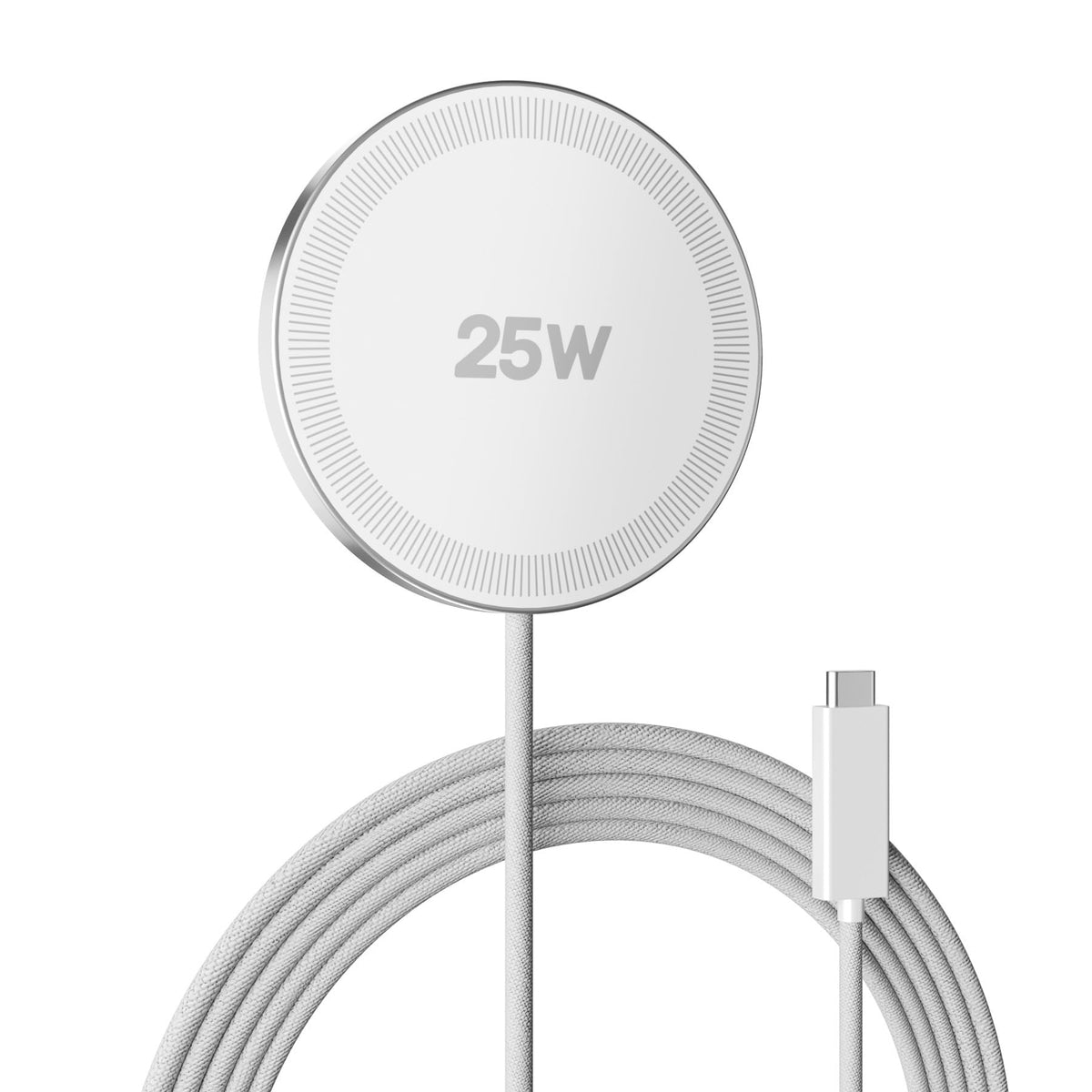 MagSafe 25W Wireless Charger for Apple Magnetic Fast Charging Pad | Compatible for iPhone 17 17e 16 16e 15 14 13 12 Pro Max - AirPods-Slim Portable for Travel Bedside Office - 2 Pack, White