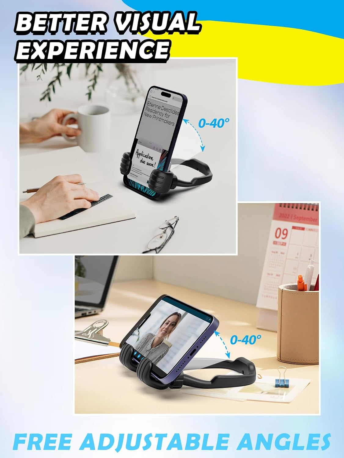 Stocking Stuffers for Teens Boys Men Kids Gifts Thumbs Up Lazy Phone Holder | Back to School Supplies, Cell Phone Stand for Desk, Gifts for Adults Teenage Girls, Funny Cool Gadgets, Gifts for Christmas