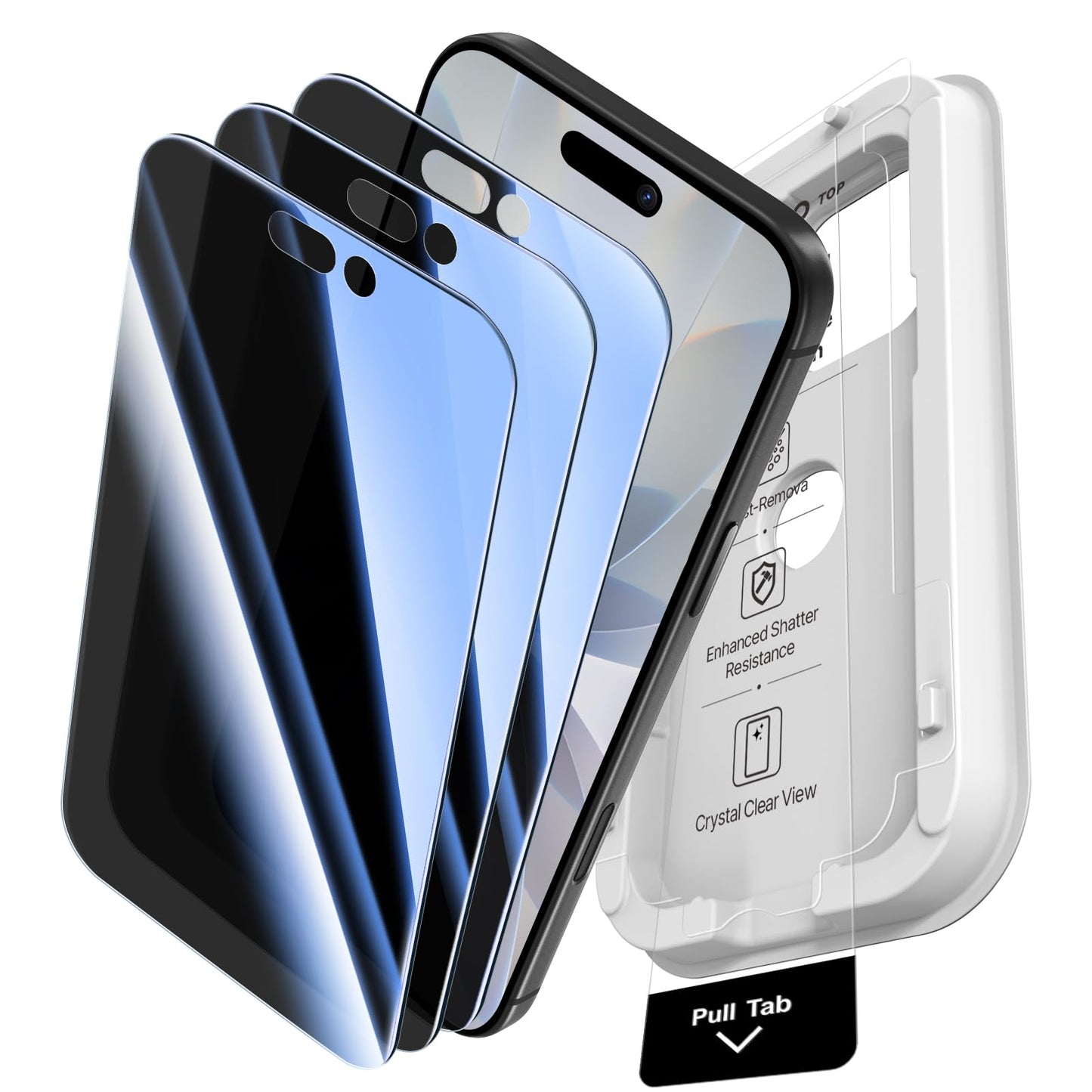 PandaShield 3-Pack Privacy Screen Protector for iPhone 17 Pro Max [6.9''] | Eco-Friendly Dust-Free Paper Alignment Tool, True 25° Anti-Spy Tempered Glass, Military-Grade Shatterproof, Bubble-Free