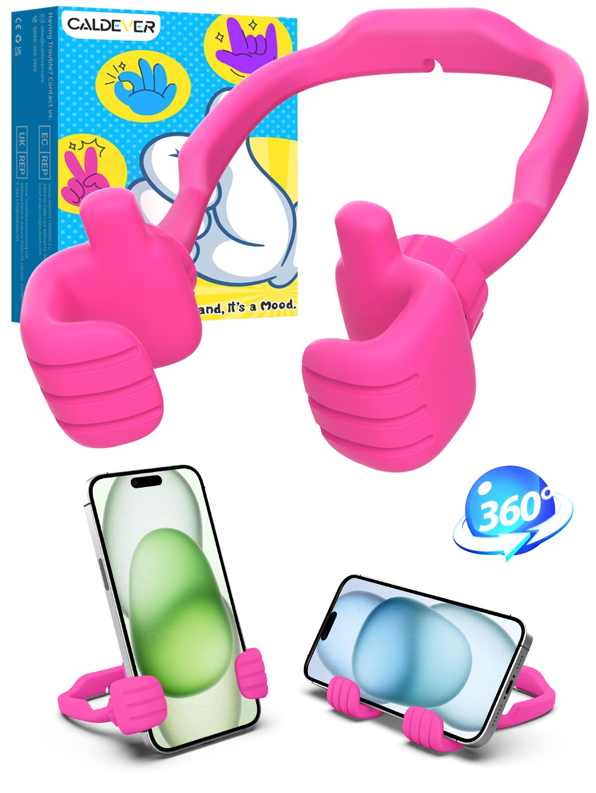 Stocking Stuffers for Teens Boys Men Kids Gifts Thumbs Up Lazy Phone Holder | Back to School Supplies, Cell Phone Stand for Desk, Gifts for Adults Teenage Girls, Funny Cool Gadgets, Gifts for Christmas