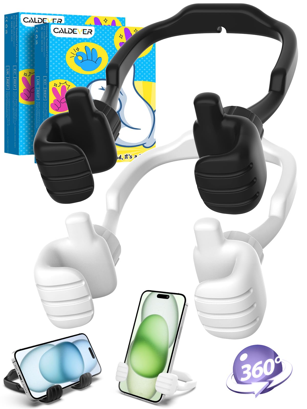 Stocking Stuffers for Teens Girls Boys Gifts Thumbs Up Cell Phone Stand | Back to School Supplies, Adjustable Lazy Phone Holder for Desk, Fun Gift for Women Adults Kids Teenager Tween Trendy Stuff