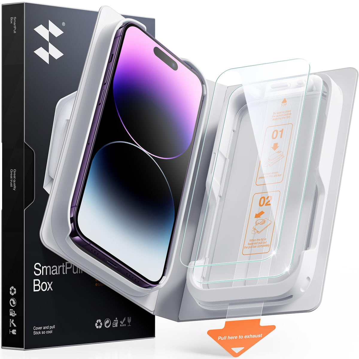 SMARTDEVIL 2 Pack Privacy Screen Protector for iPhone 17 Pro Max, Anti-Spy | Military-Grade Shatterproof Protection, Tempered Glass Film , 9H Hardness, Fast & Easy Installation, Case Friendly Design
