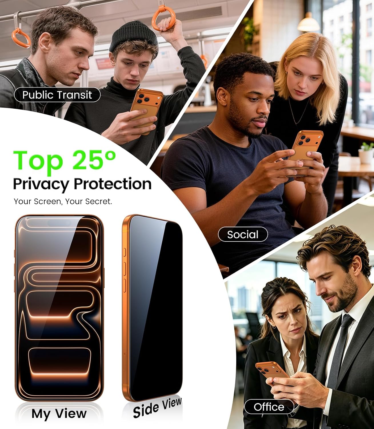 PandaShield 3-Pack Privacy Screen Protector for iPhone 17 Pro Max [6.9''] | Eco-Friendly Dust-Free Paper Alignment Tool, True 25° Anti-Spy Tempered Glass, Military-Grade Shatterproof, Bubble-Free