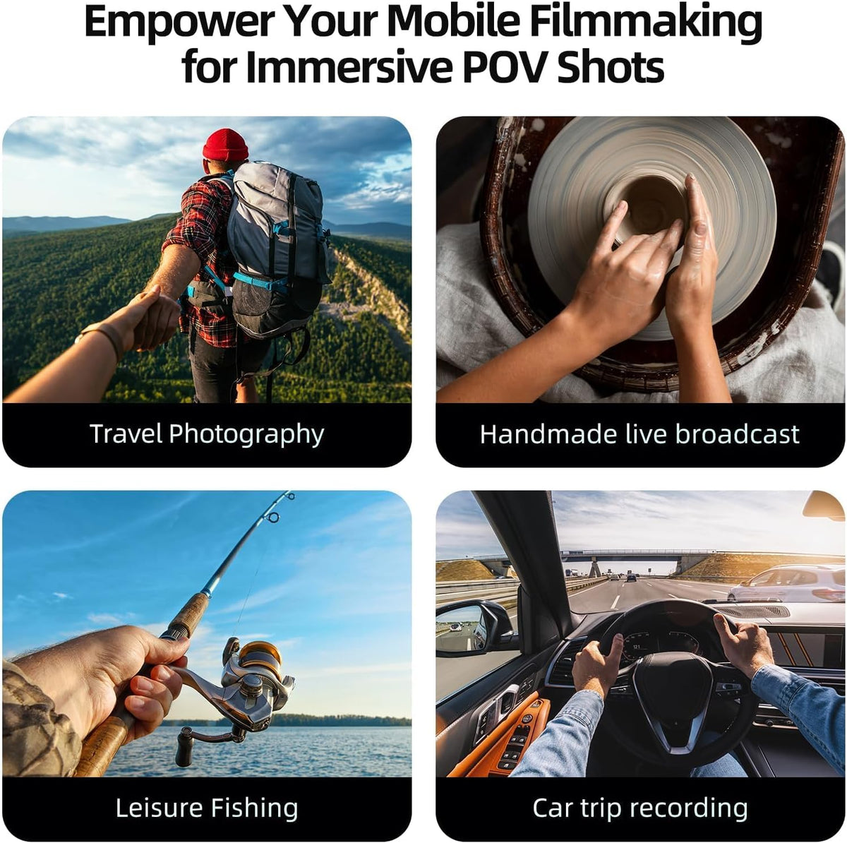 TELESIN Magnetic Neck Mount for Phones, Neck Phone Holder POV/Vlog Mount | Hand Free Phone Neck Holder Chest Stand Strap Video Recording for iPhone 17 16 15 14 13 12 Seires Android Phones