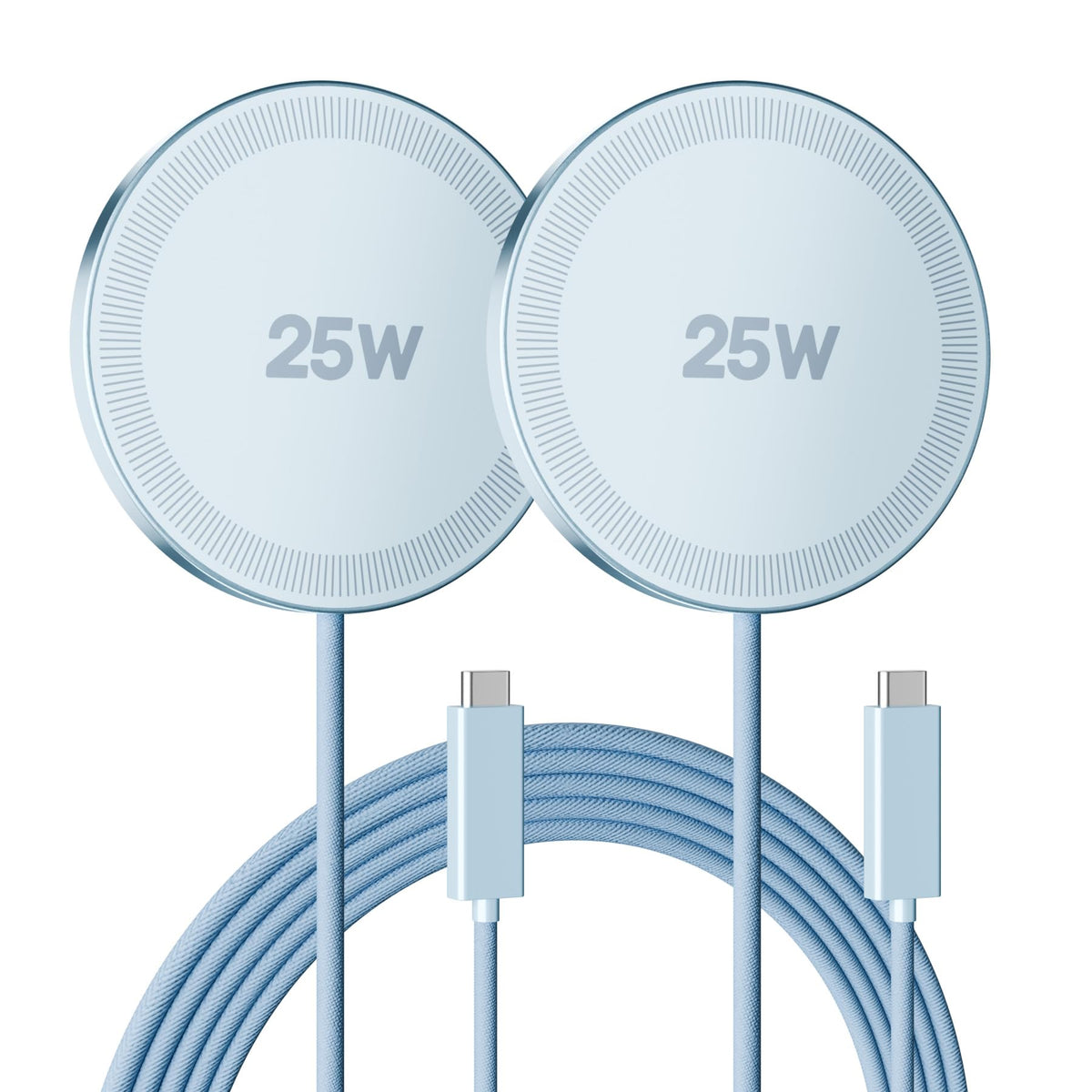 MagSafe 25W Wireless Charger for Apple Magnetic Fast Charging Pad | Compatible for iPhone 17 17e 16 16e 15 14 13 12 Pro Max - AirPods-Slim Portable for Travel Bedside Office - 2 Pack, White