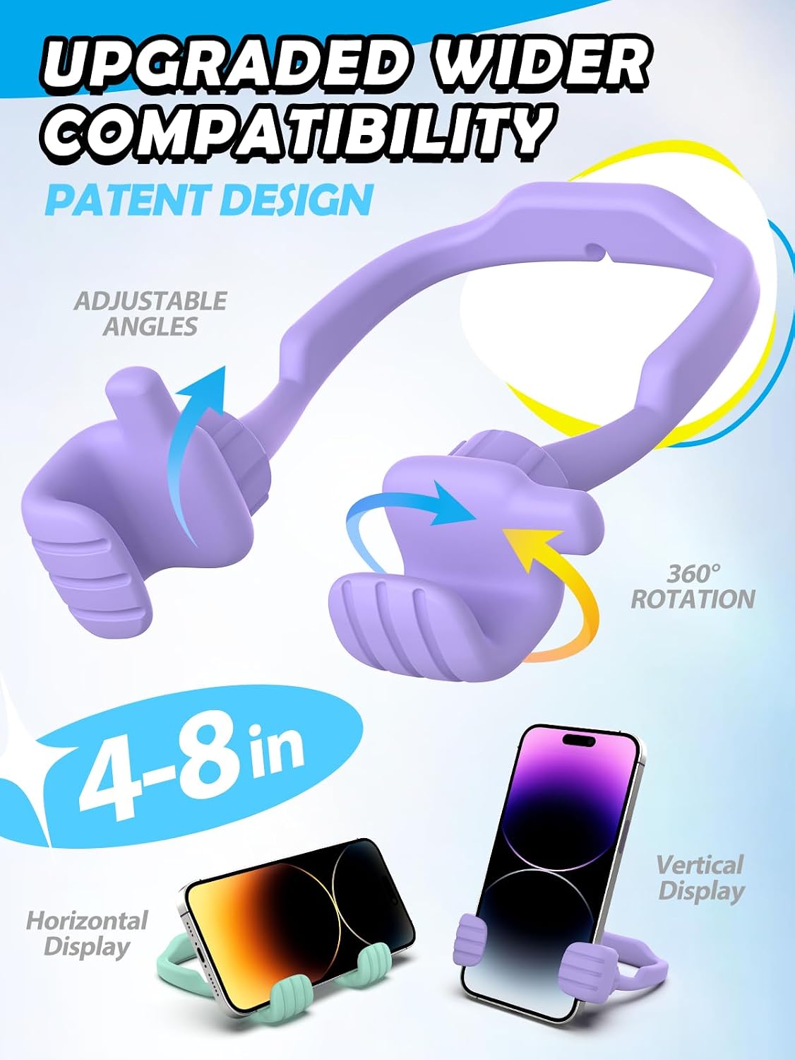 Stocking Stuffers for Teens Girls Boys Gifts Thumbs Up Cell Phone Stand | Back to School Supplies, Adjustable Lazy Phone Holder for Desk, Fun Gift for Women Adults Kids Teenager Tween Trendy Stuff